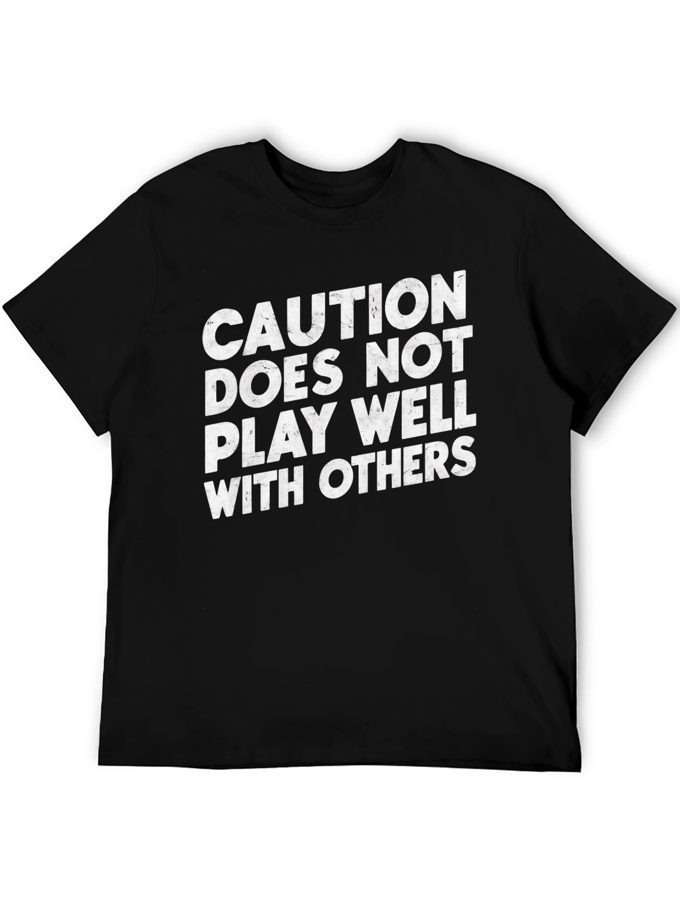 Black Caution T-Shirt - Funny Slogan Tee view 5