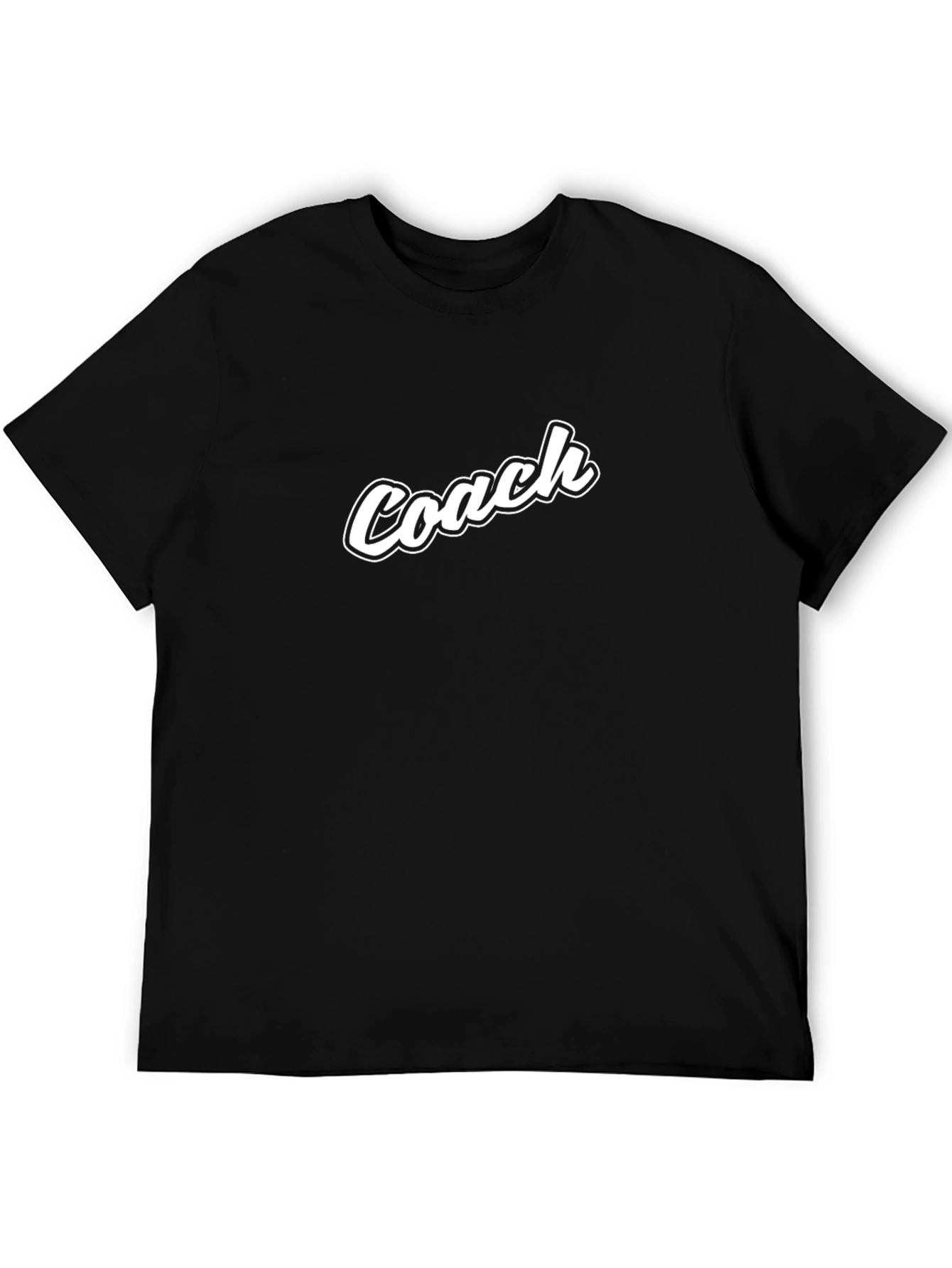Black Coach Graphic Tee - Black Cotton Blend T-Shirt view 5