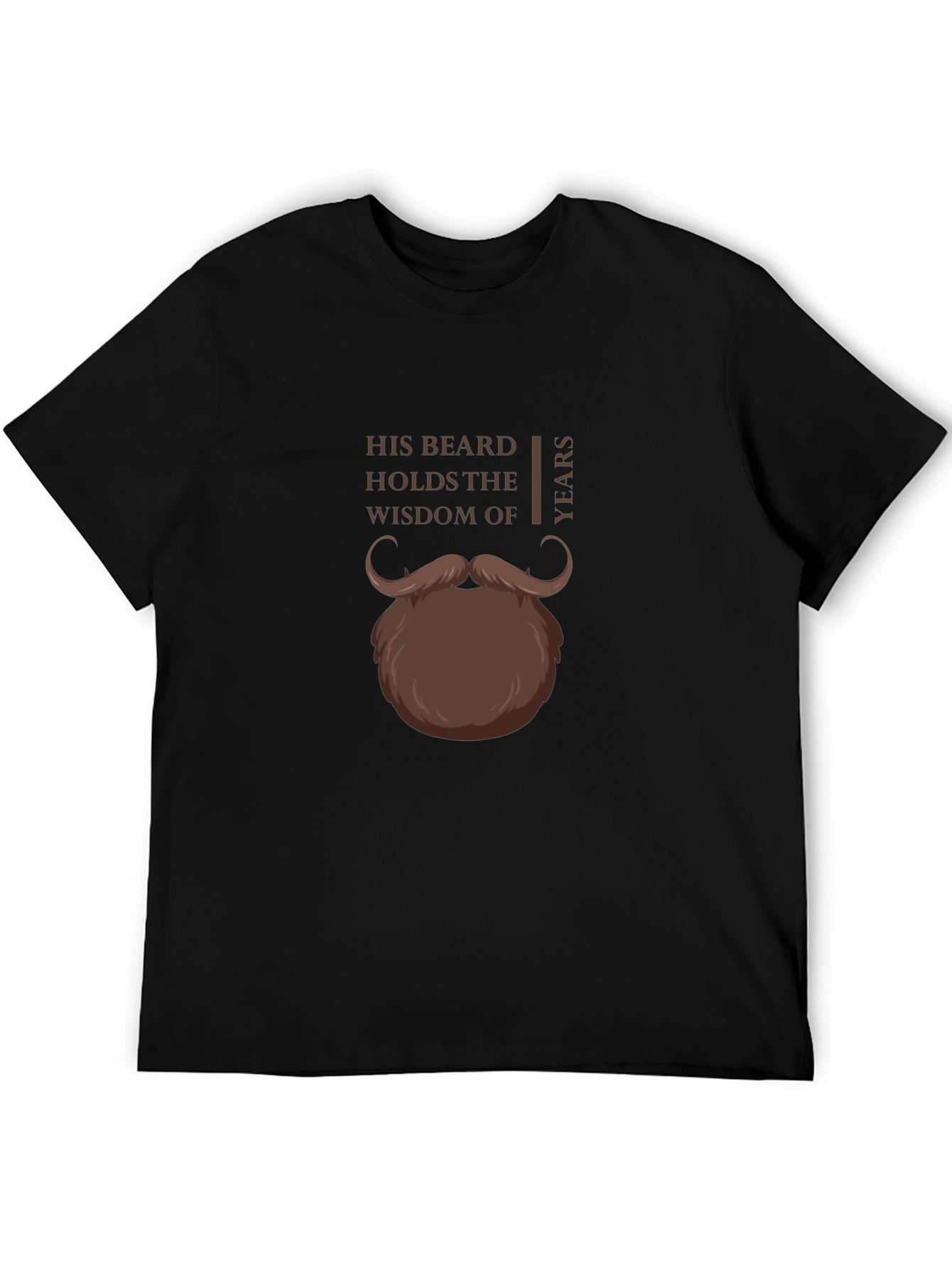 Black His Beard Wisdom T-Shirt - Funny Graphic Tee view 5
