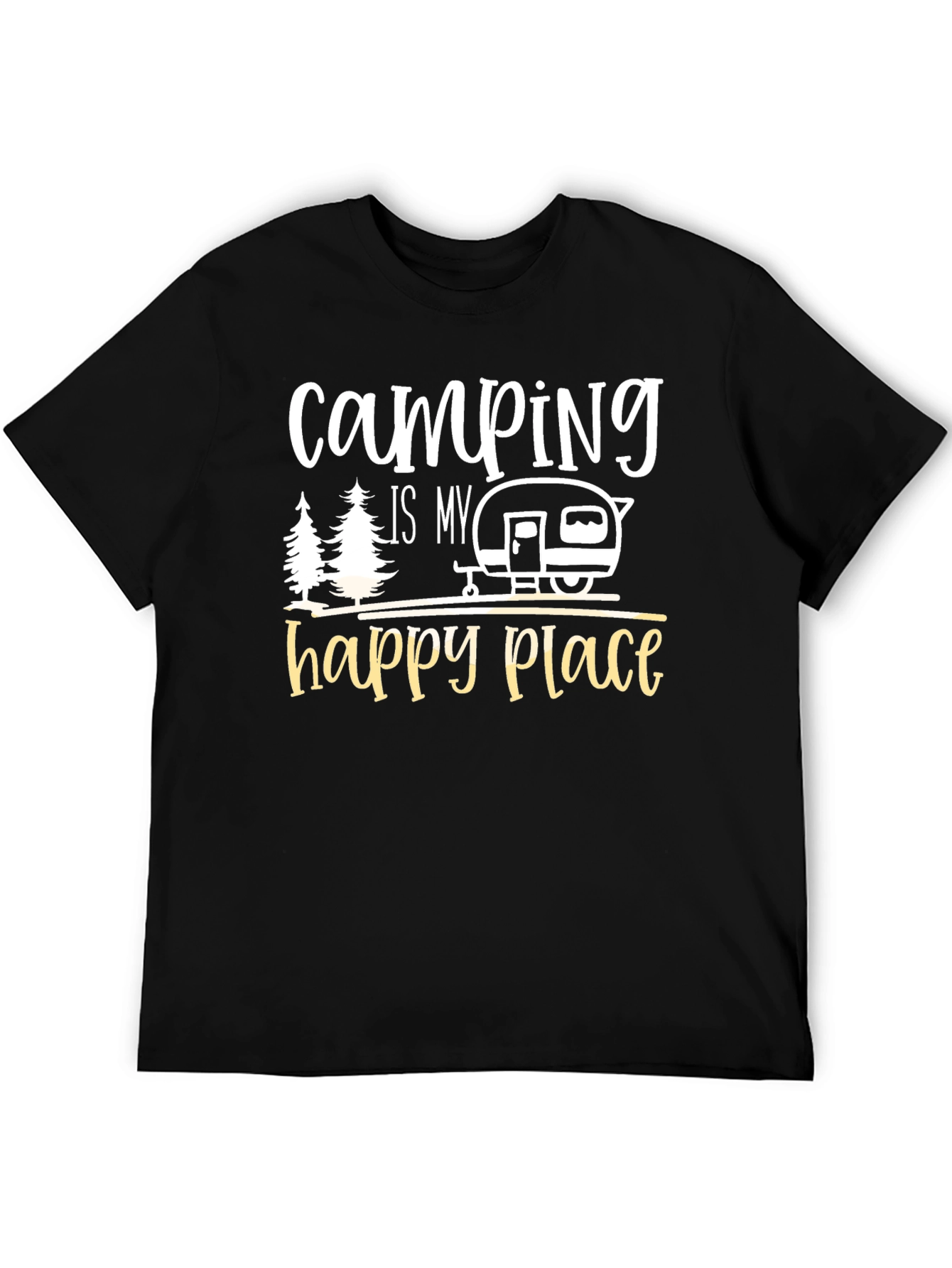 Black Camping Is My Happy Place Graphic Tee view 5