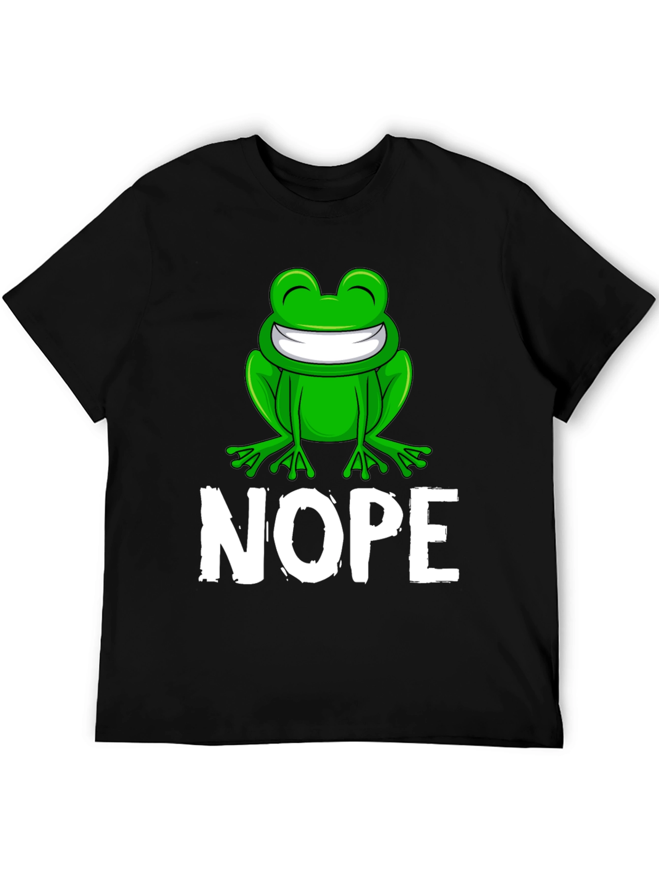 Black Nope Frog Graphic Tee - Funny Sarcastic T-Shirt view 5