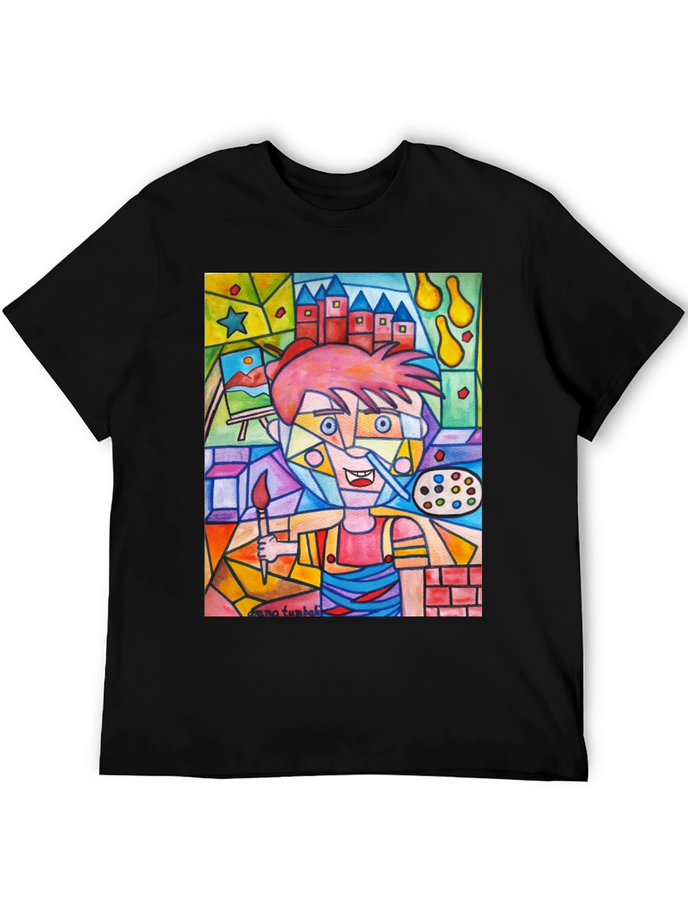 Black Artistic Painter Graphic Tee view 5