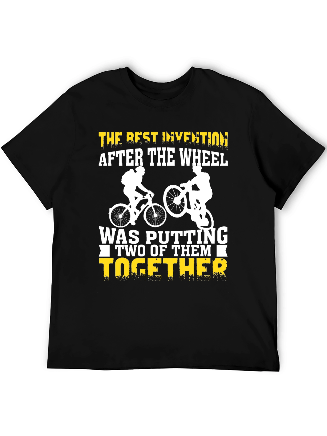 Black Funny Bicycle T-Shirt - Best Invention After The Wheel view 5