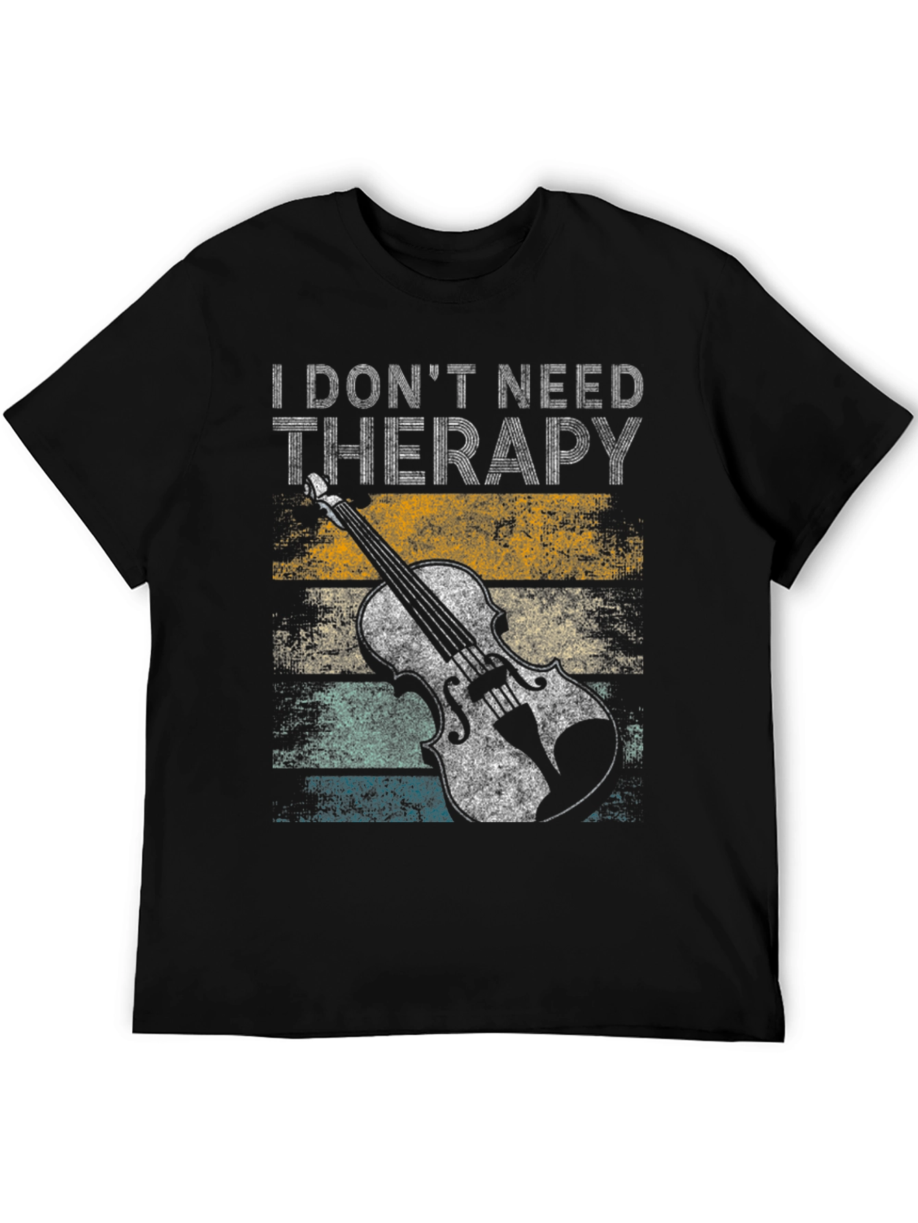 Black I Don't Need Therapy Violin T-Shirt view 5