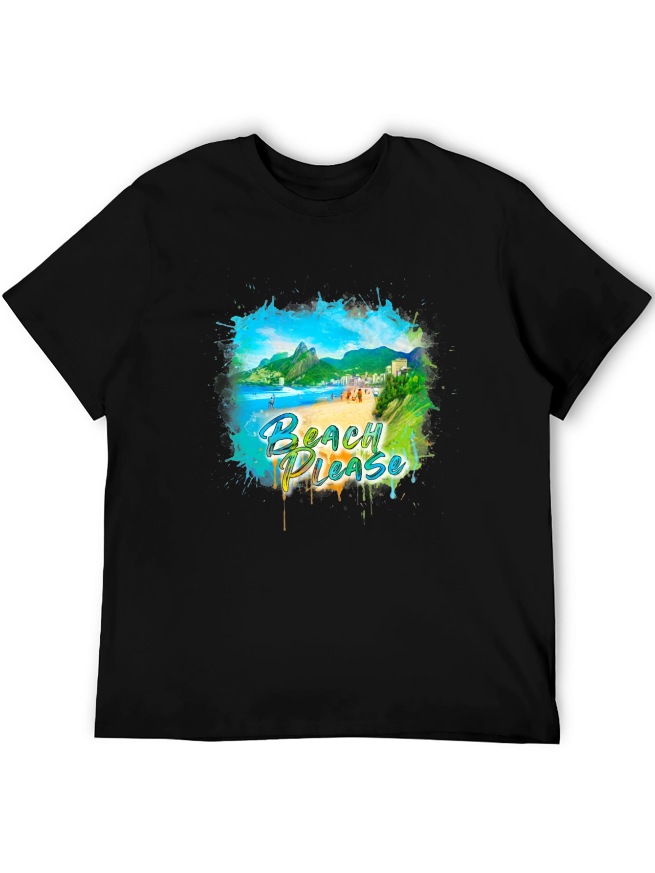 Black Beach Please Graphic Tee - Tropical Vibes view 5