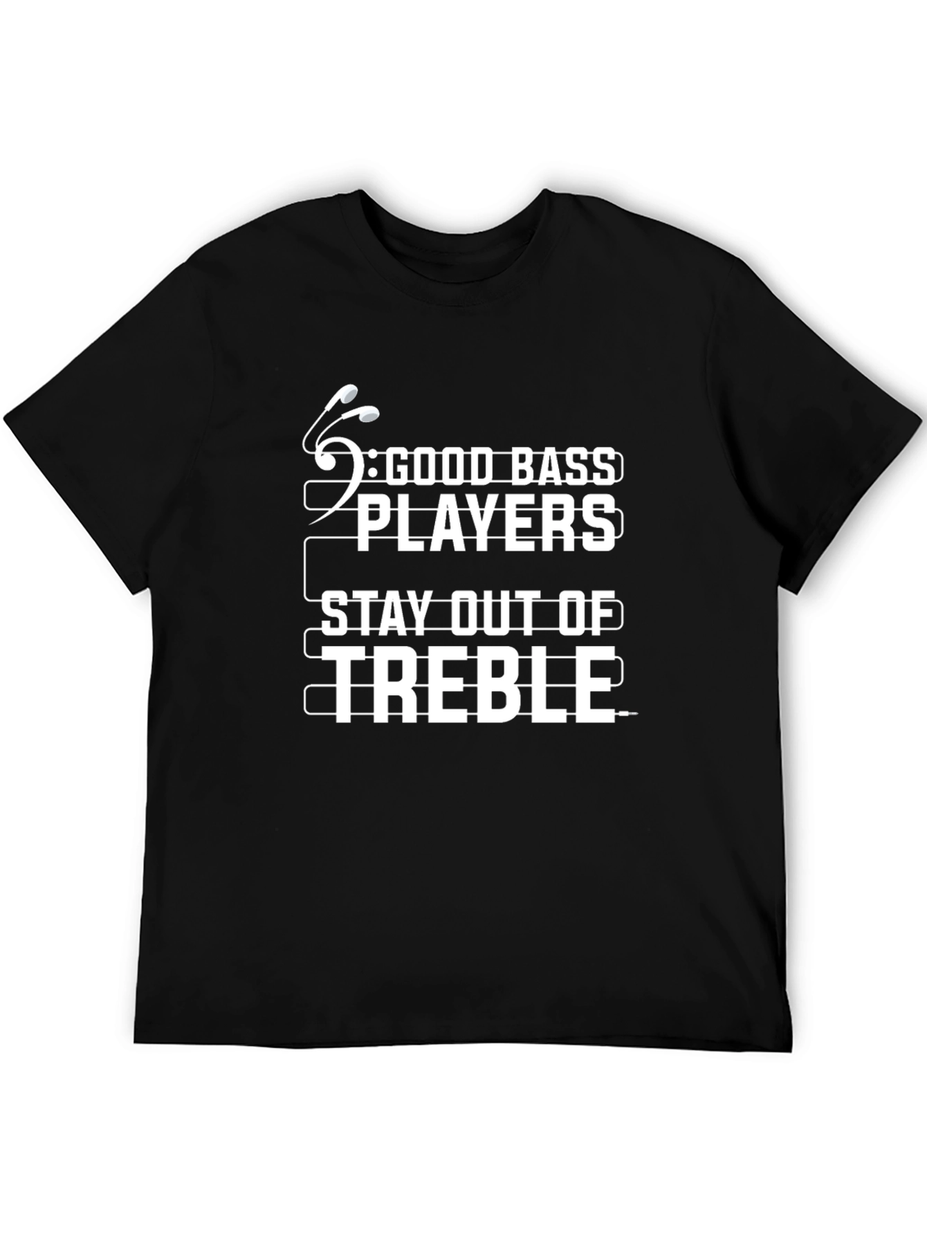 Black Good Bass Players Black Graphic Tee view 5