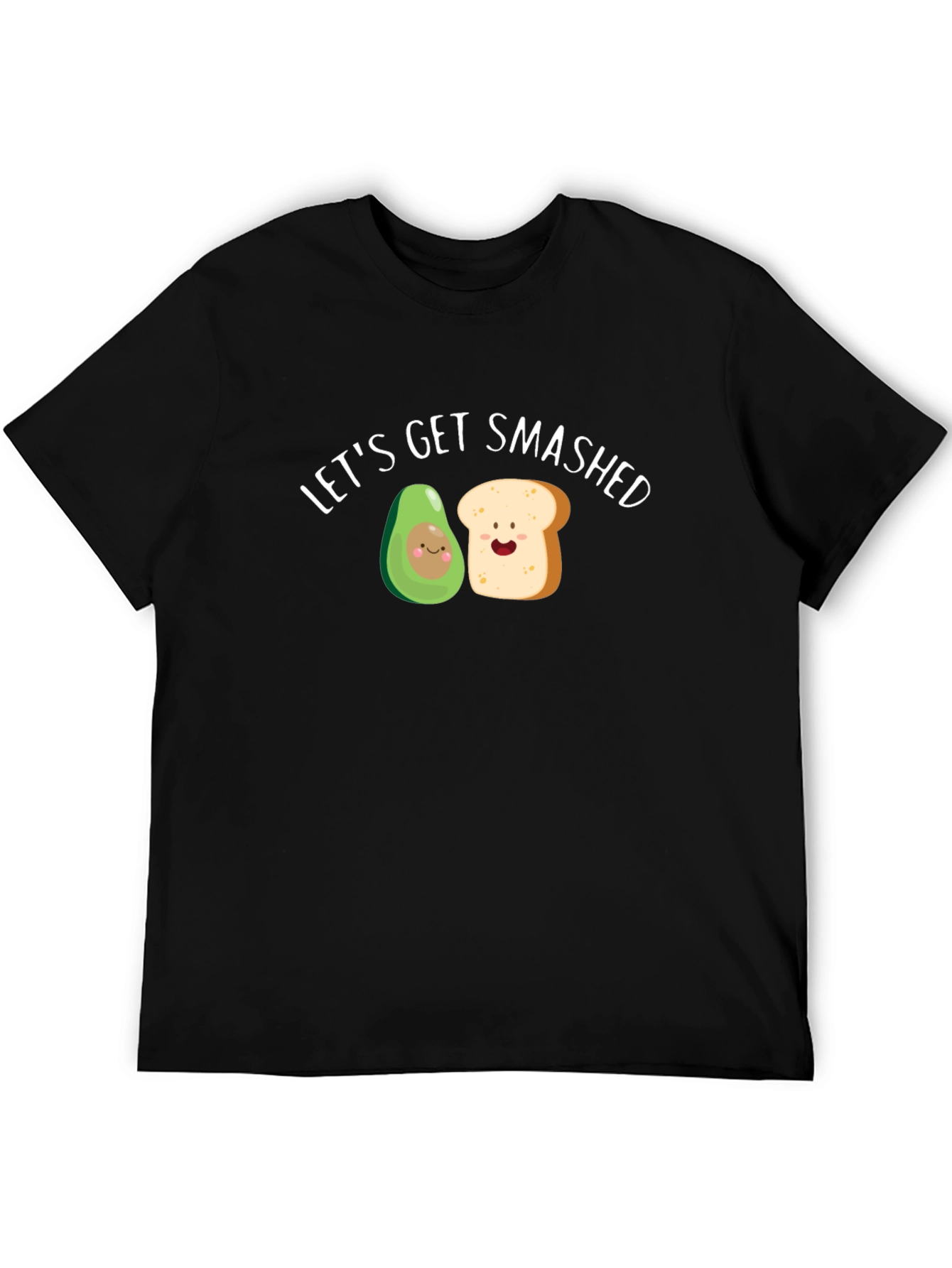 Black Let's Get Smashed Avocado Toast Funny Graphic Tee view 5