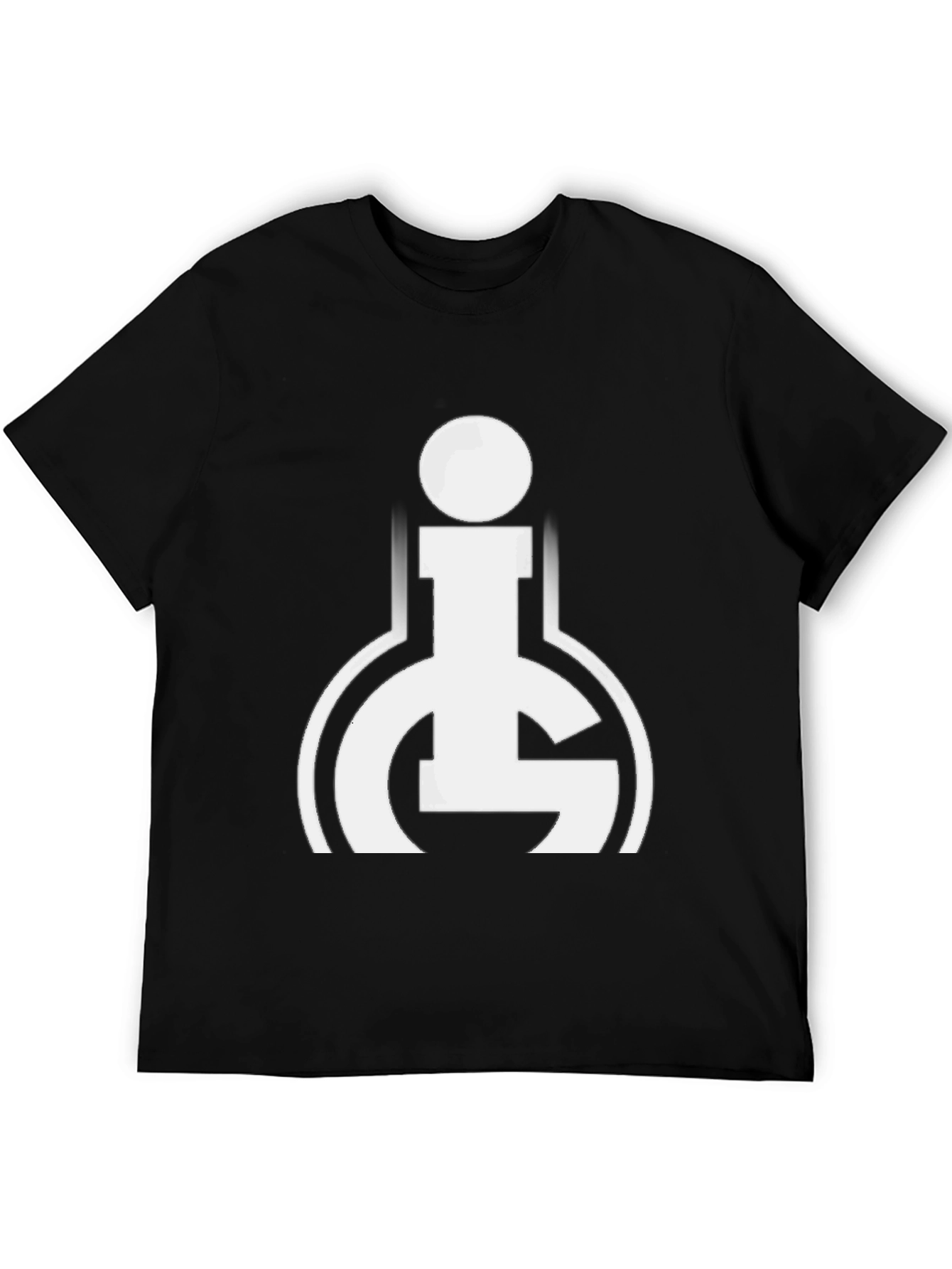 Black Black T-Shirt with White Graphic Design view 5