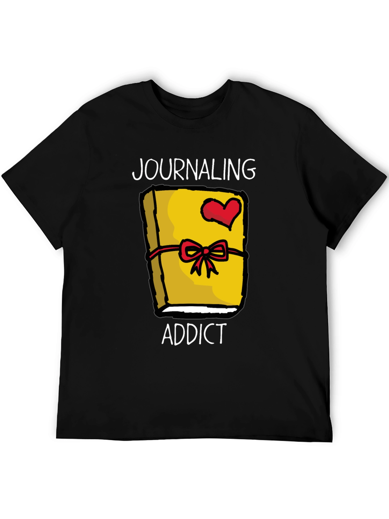 Black Journaling Addict Graphic Tee - Novelty Journal Lover Shirt view 5