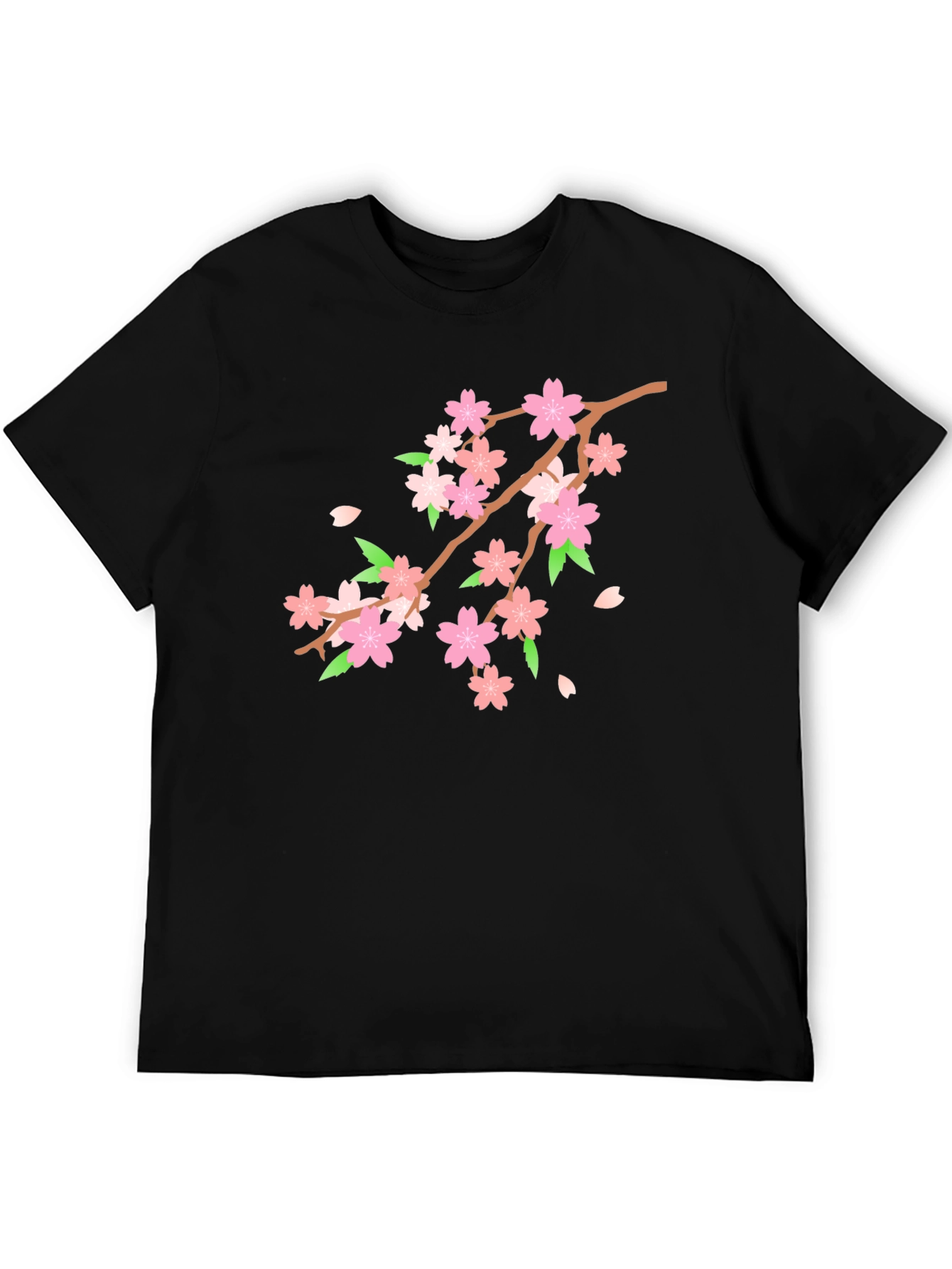 Black Cherry Blossom T-Shirt - Black Floral Tee view 5