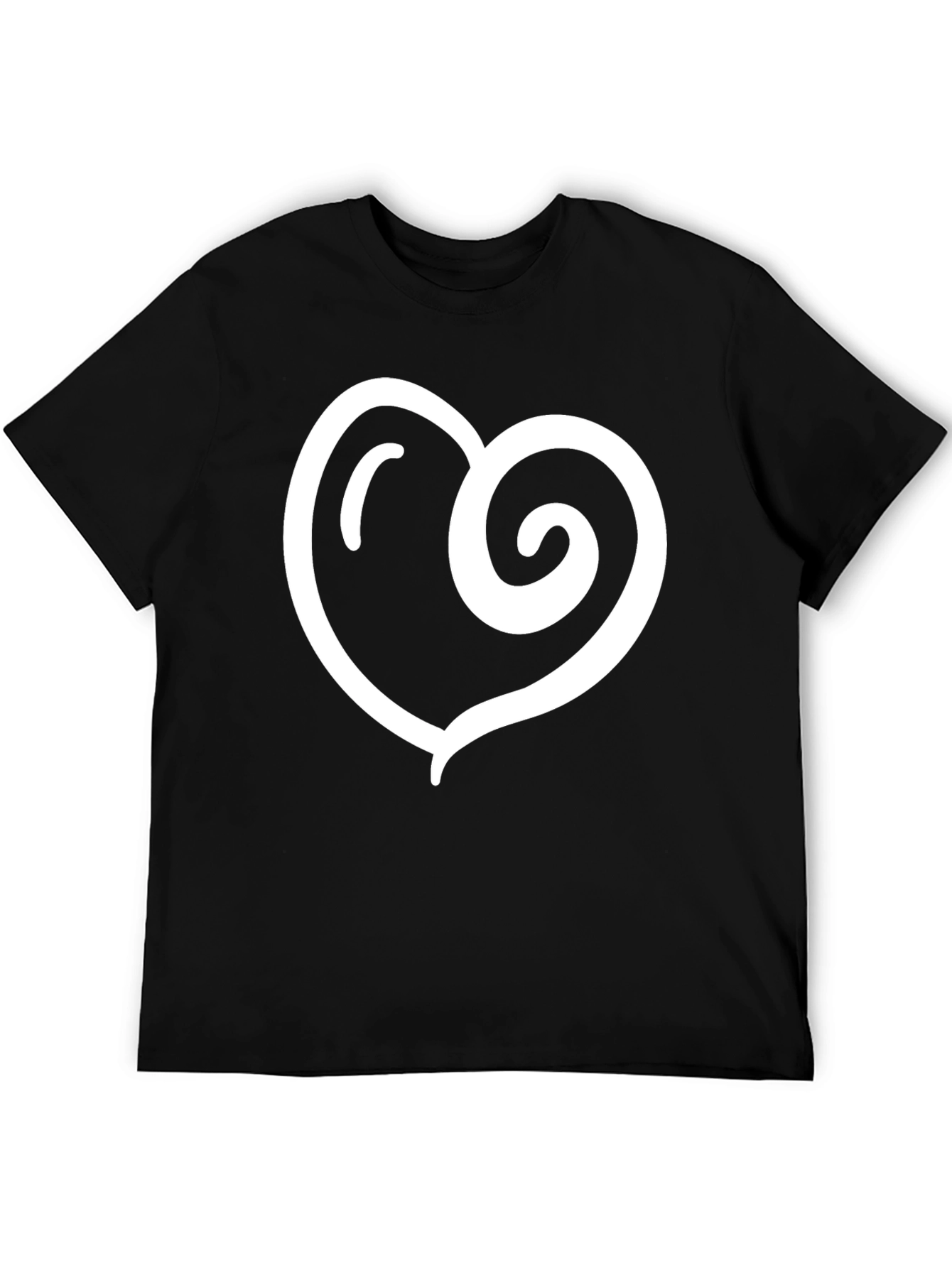 Black Heart Swirl Graphic Black T-Shirt view 5
