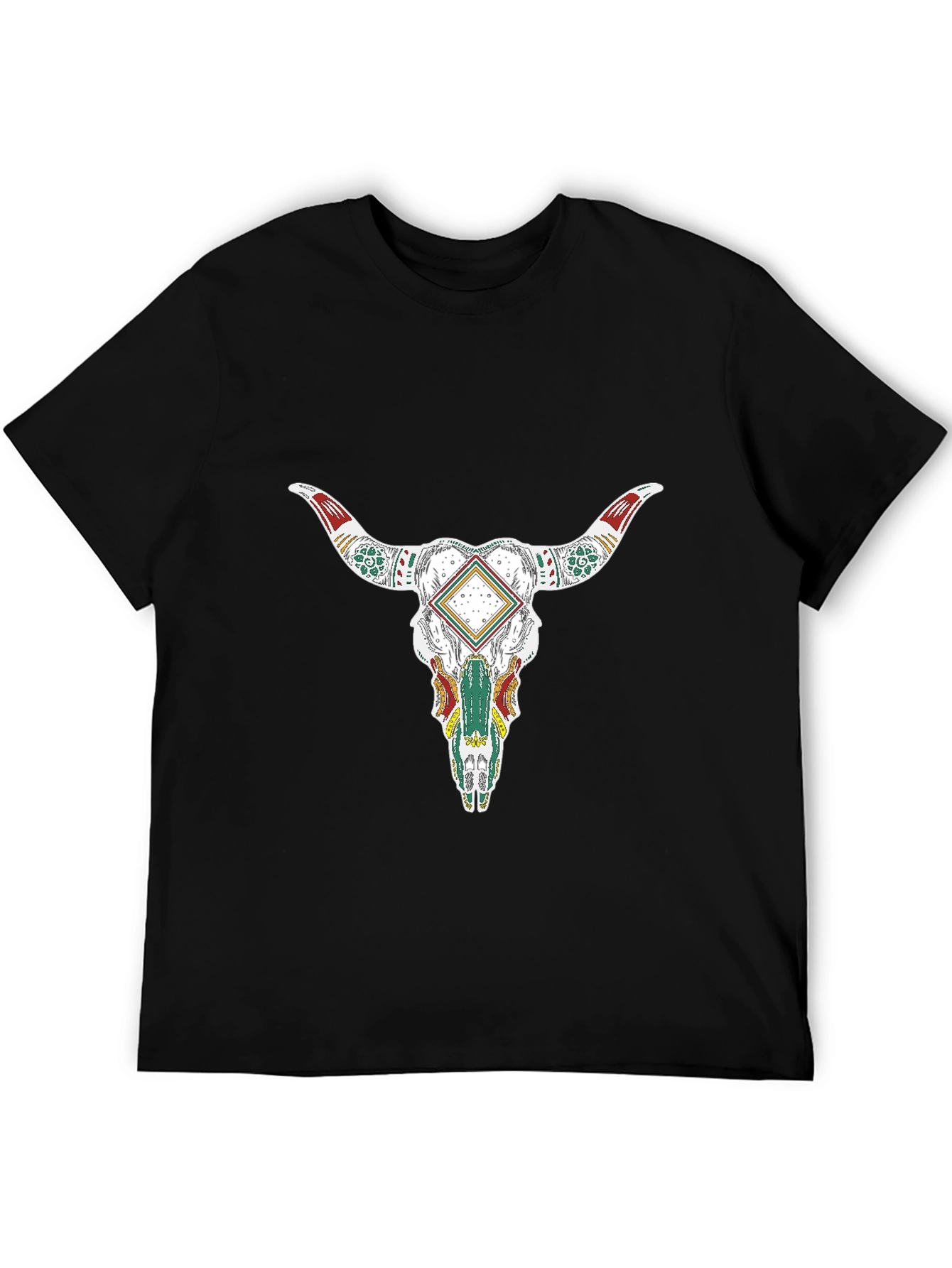 Black Bull Skull Graphic T-Shirt view 5