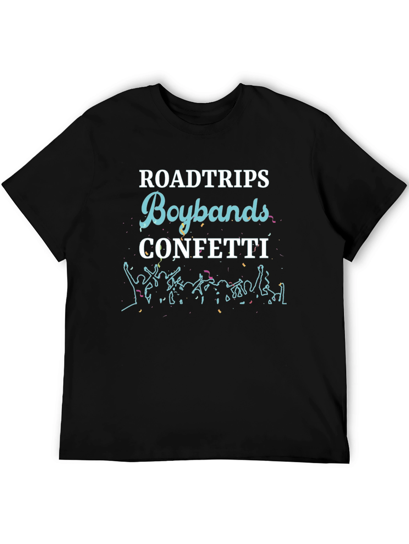 Black Roadtrips Boybands Confetti Black Graphic Tee view 5