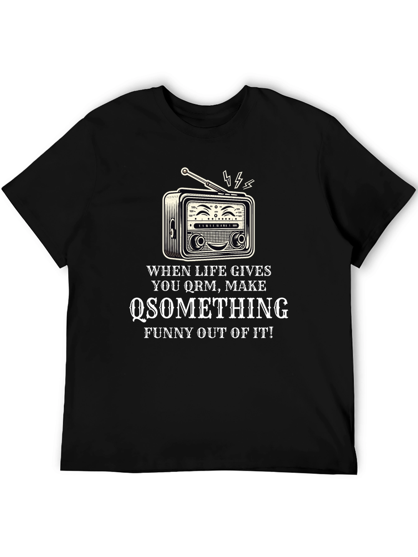 Black Funny Radio T-Shirt - When Life Gives You QRM view 5