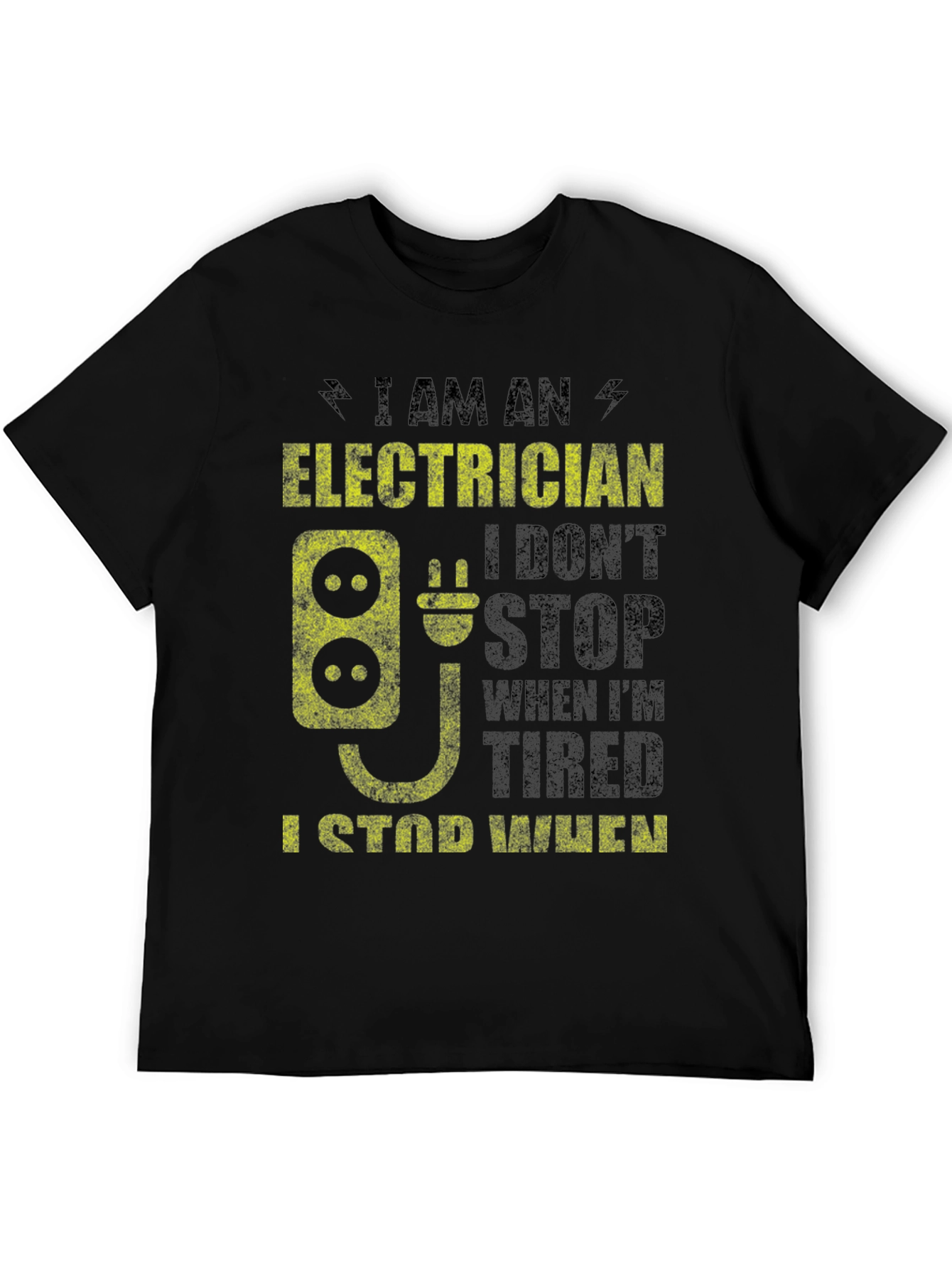 Black Electrician T-Shirt - Funny Electrical Worker Tee view 5