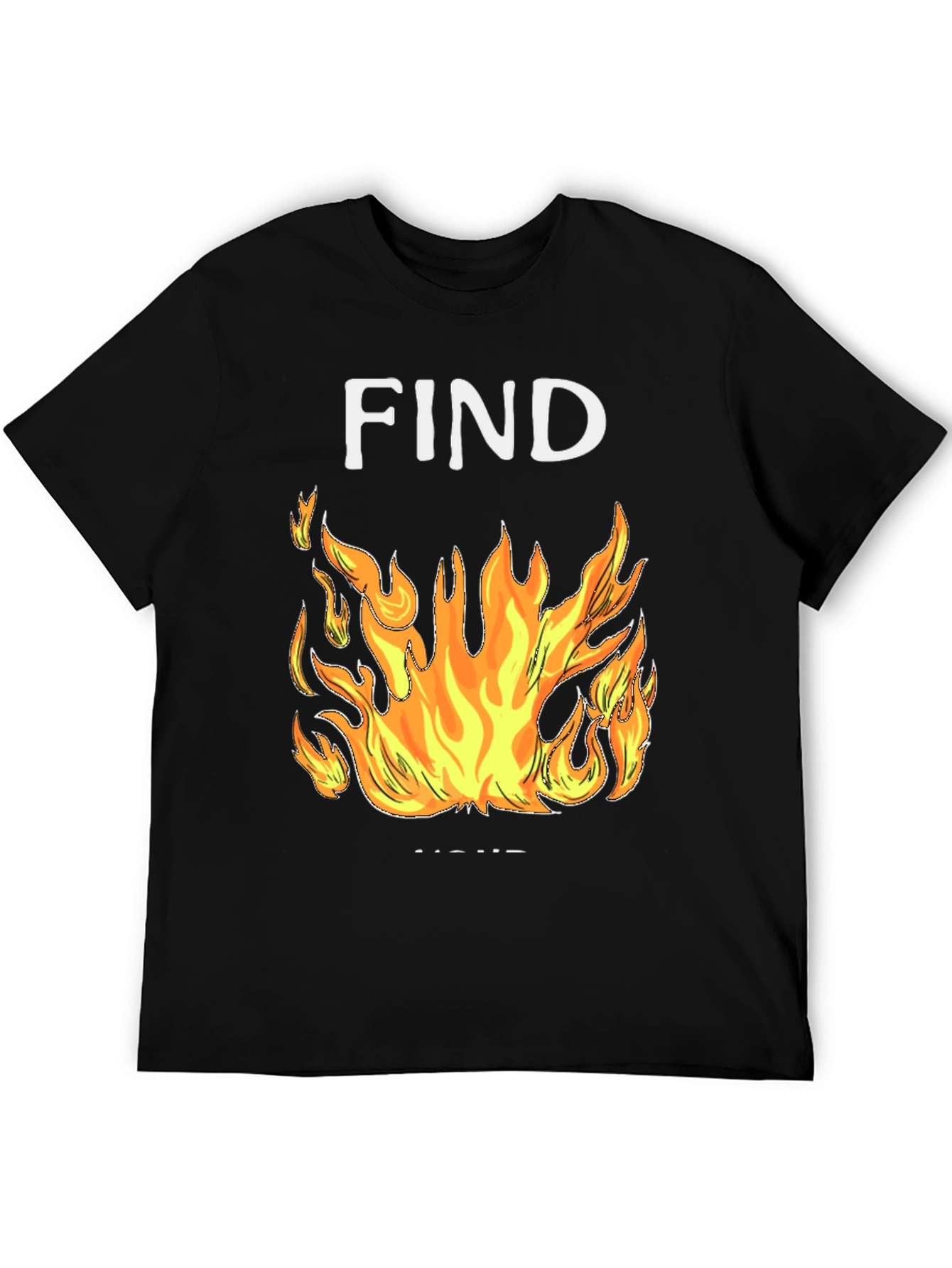 Black Find Your Fire Graphic Tee - Black Cotton Blend Shirt view 5