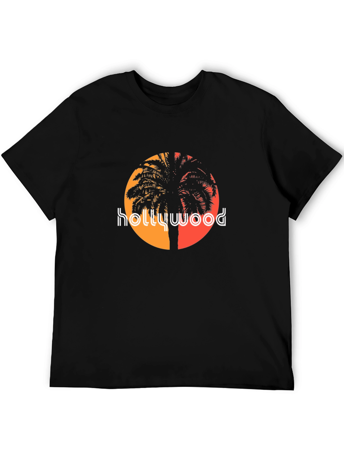 Black Hollywood Palm Tree Graphic Tee - Black T-Shirt view 5