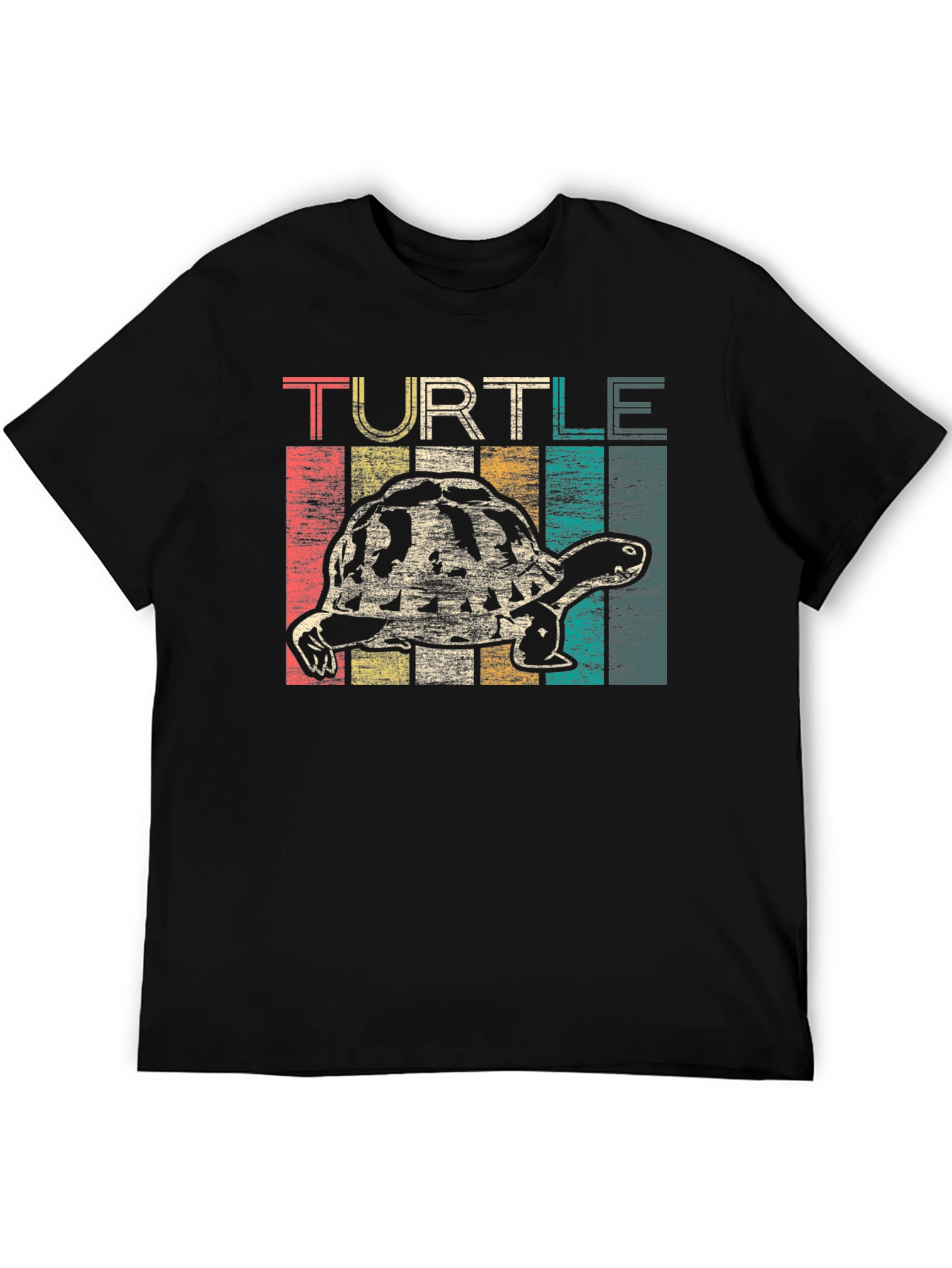 Black Retro Turtle Graphic T-Shirt - Vintage Style view 5