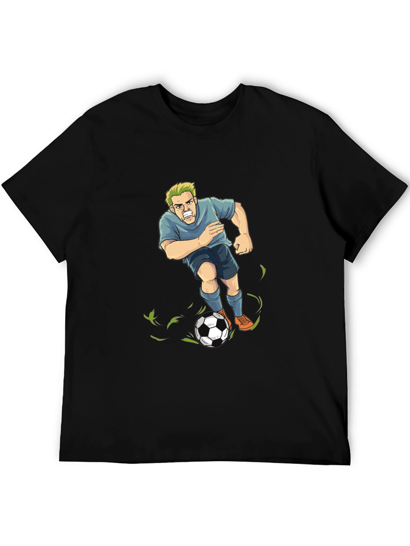 Black Soccer Player Graphic T-Shirt - Black view 5