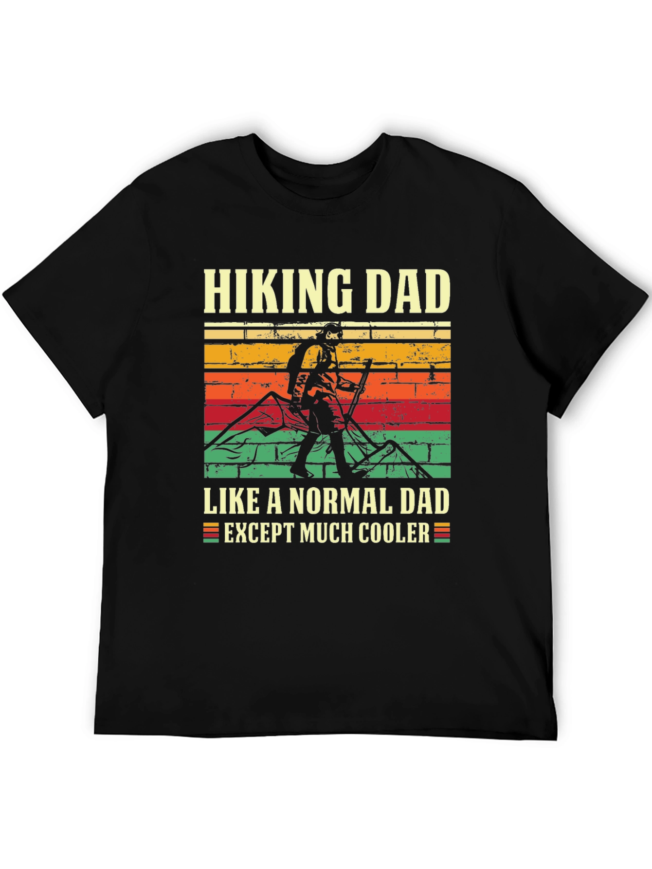 Black Hiking Dad T-Shirt - Cooler Than Normal! view 5