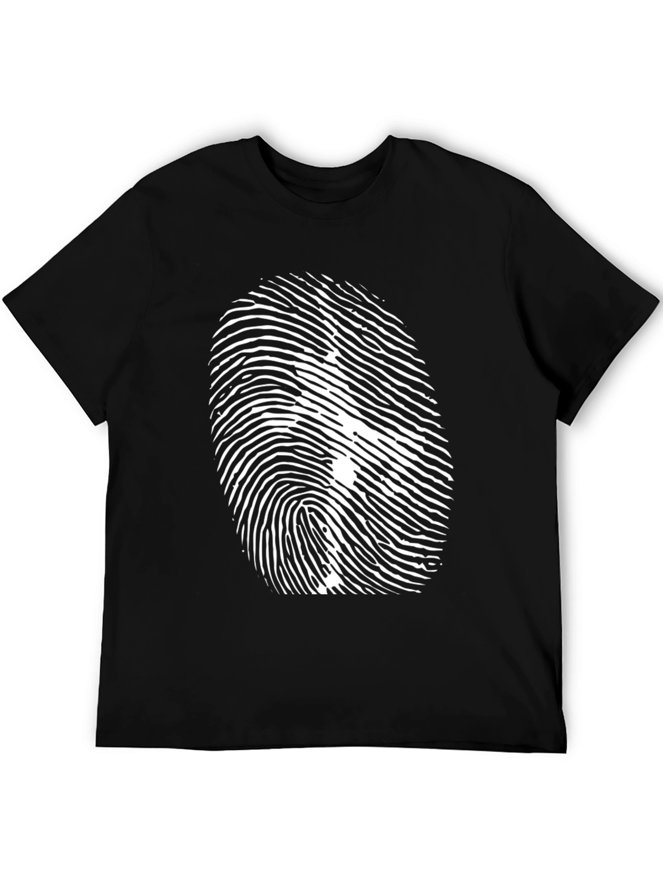 Black Fingerprint Graphic Black T-Shirt view 5