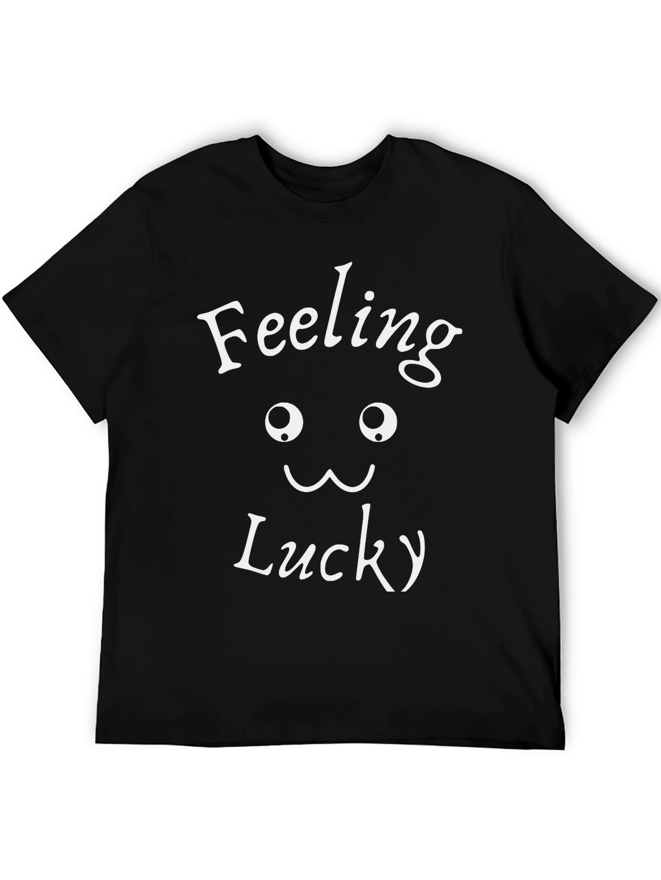 Black Feeling Lucky Graphic Print T-Shirt - Black view 5