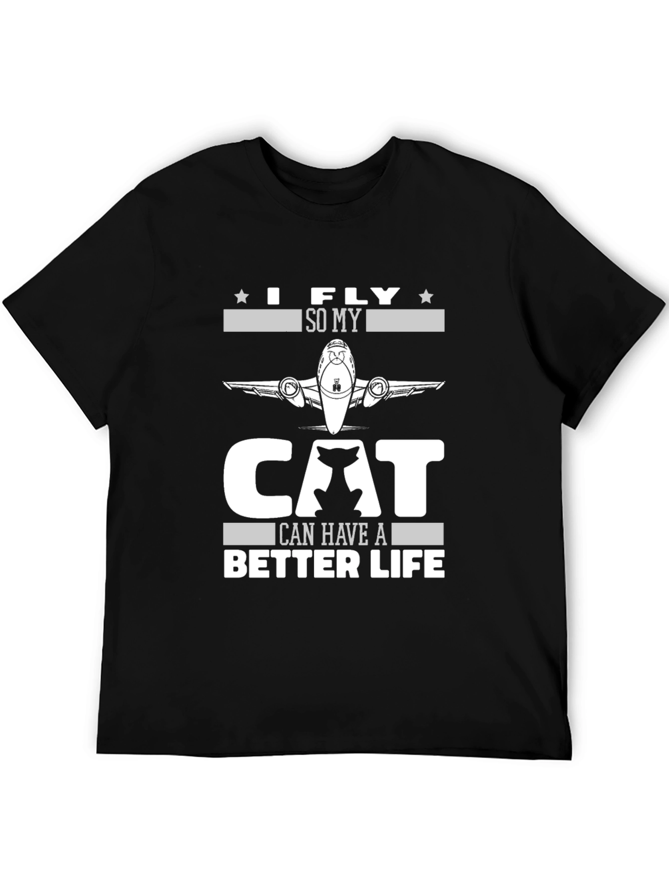 Black I Fly So My Cat Can Have A Better Life T-Shirt view 5