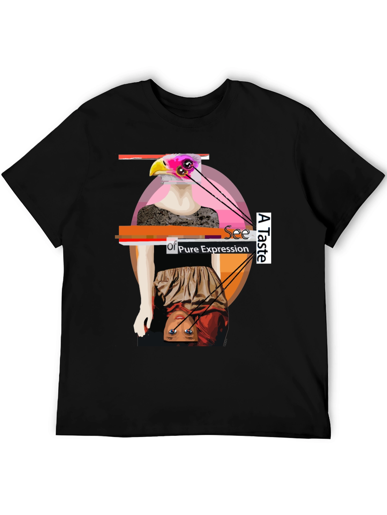 Black Unique Graphic Print Tee - Art Expression view 5