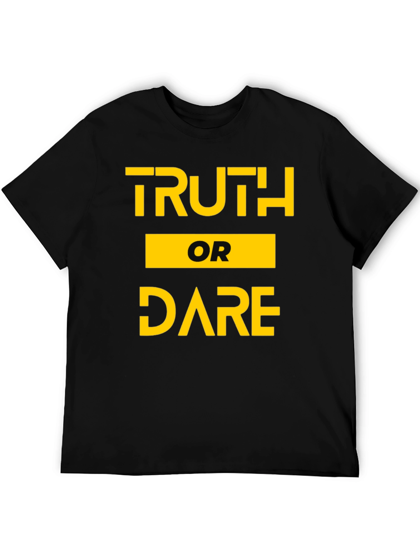 Black Truth or Dare Graphic Tee - Black Cotton T-Shirt view 5