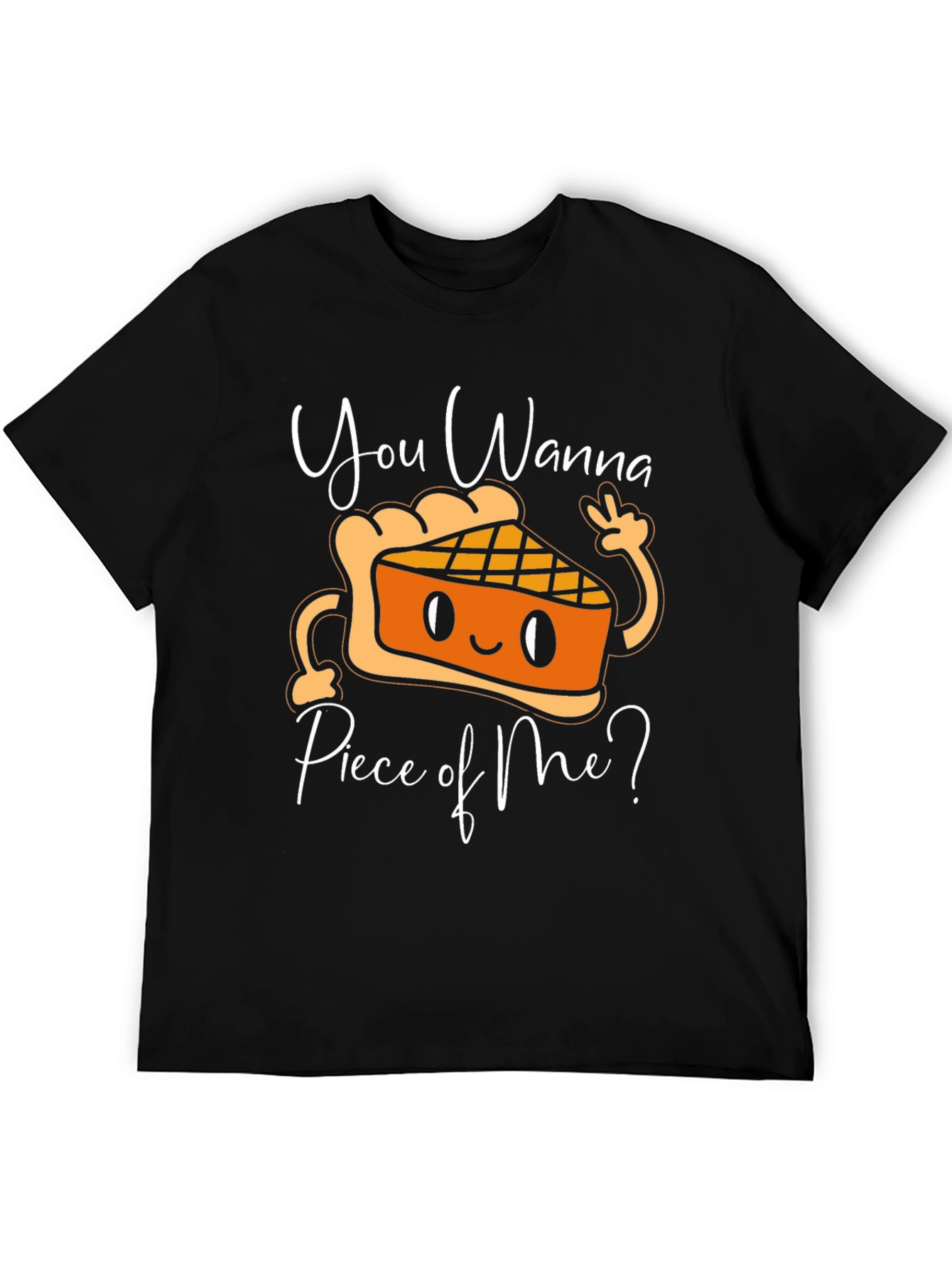 Black You Wanna Piece of Me T-Shirt, Pie Graphic Tee, Funny Thanksgiving Shirt view 5