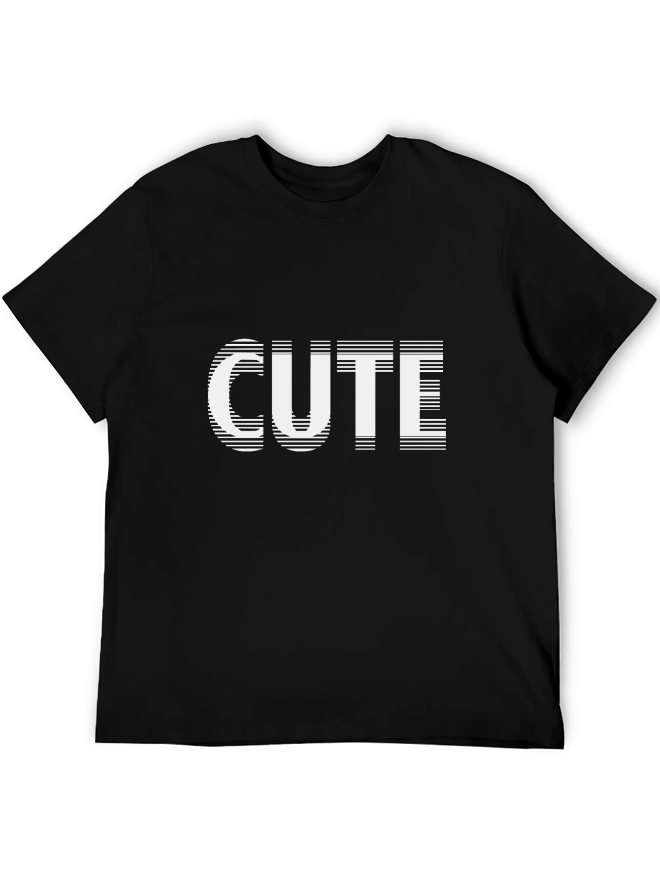 Black Black T-Shirt - Cute Text Graphic - Casual Style view 5