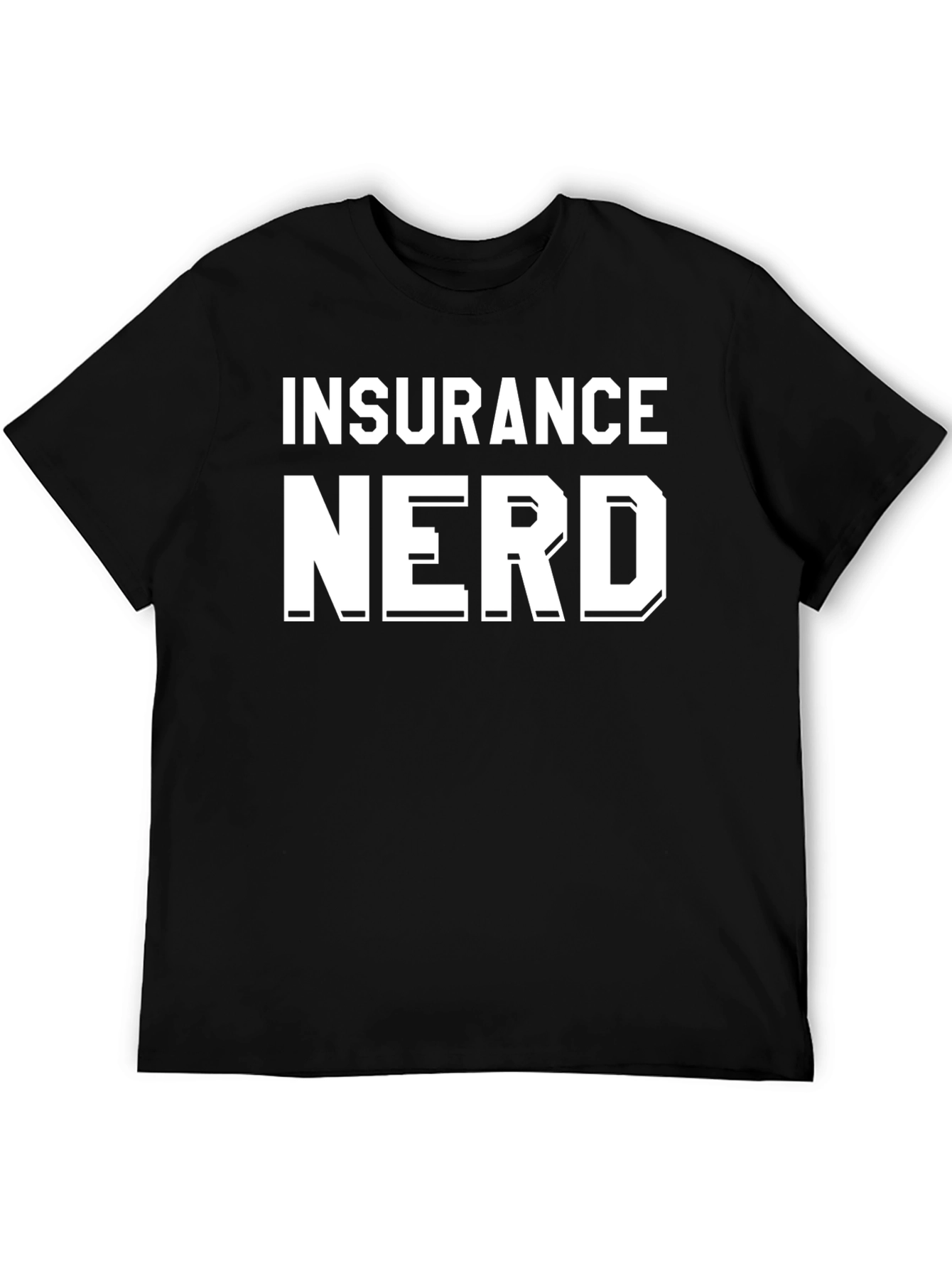 Black Insurance Nerd T-Shirt - Black Cotton Blend view 5
