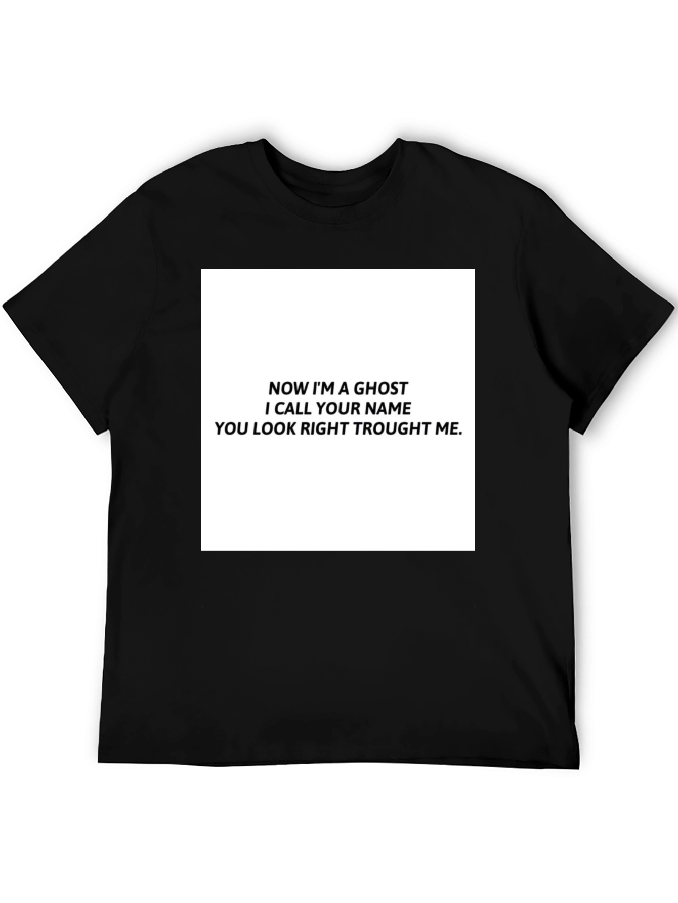 Black Ghost Lyric T-Shirt - Black Cotton Tee view 5