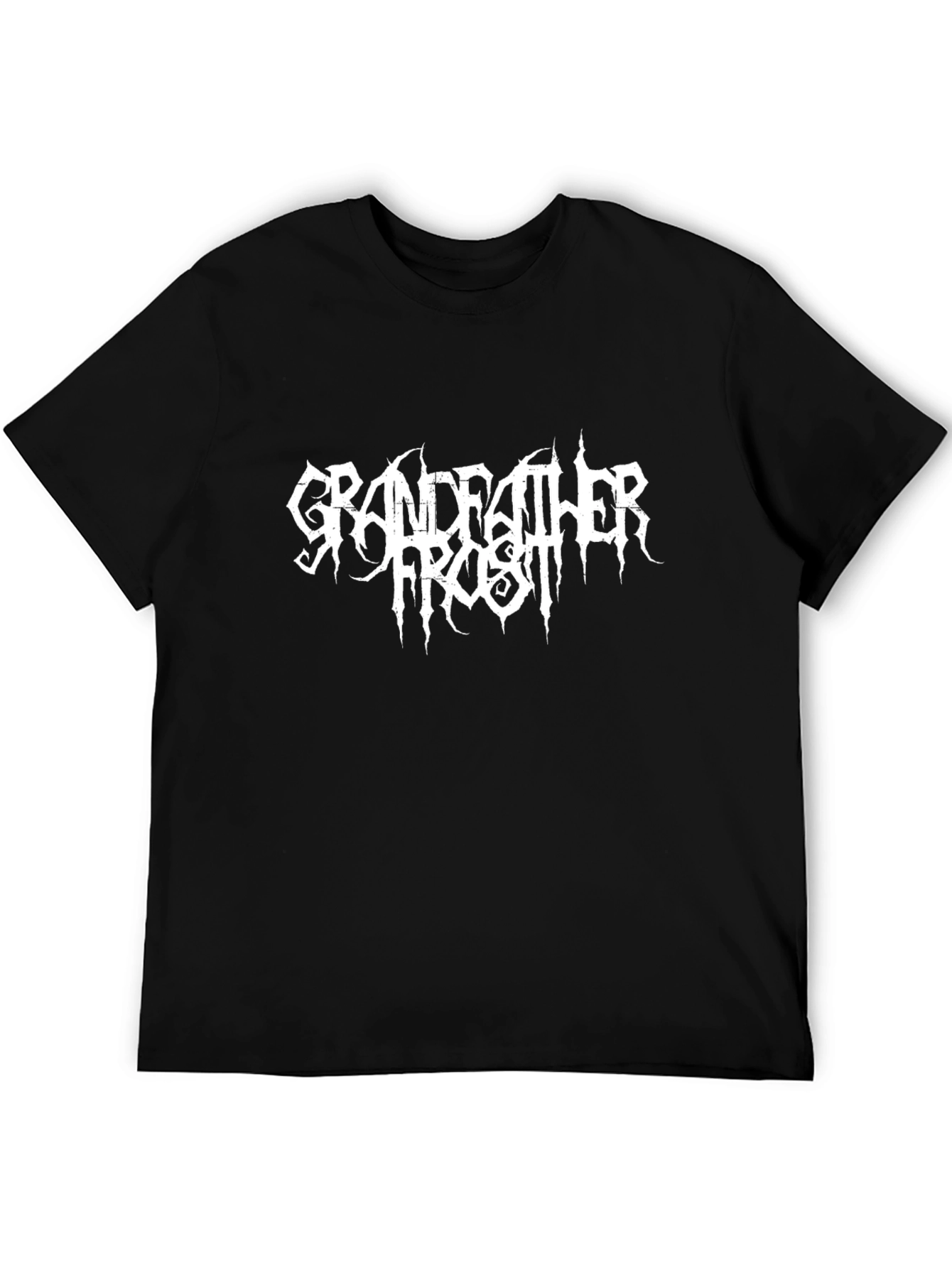 Black Grandfather Frost Black T-Shirt - Metal Style view 5