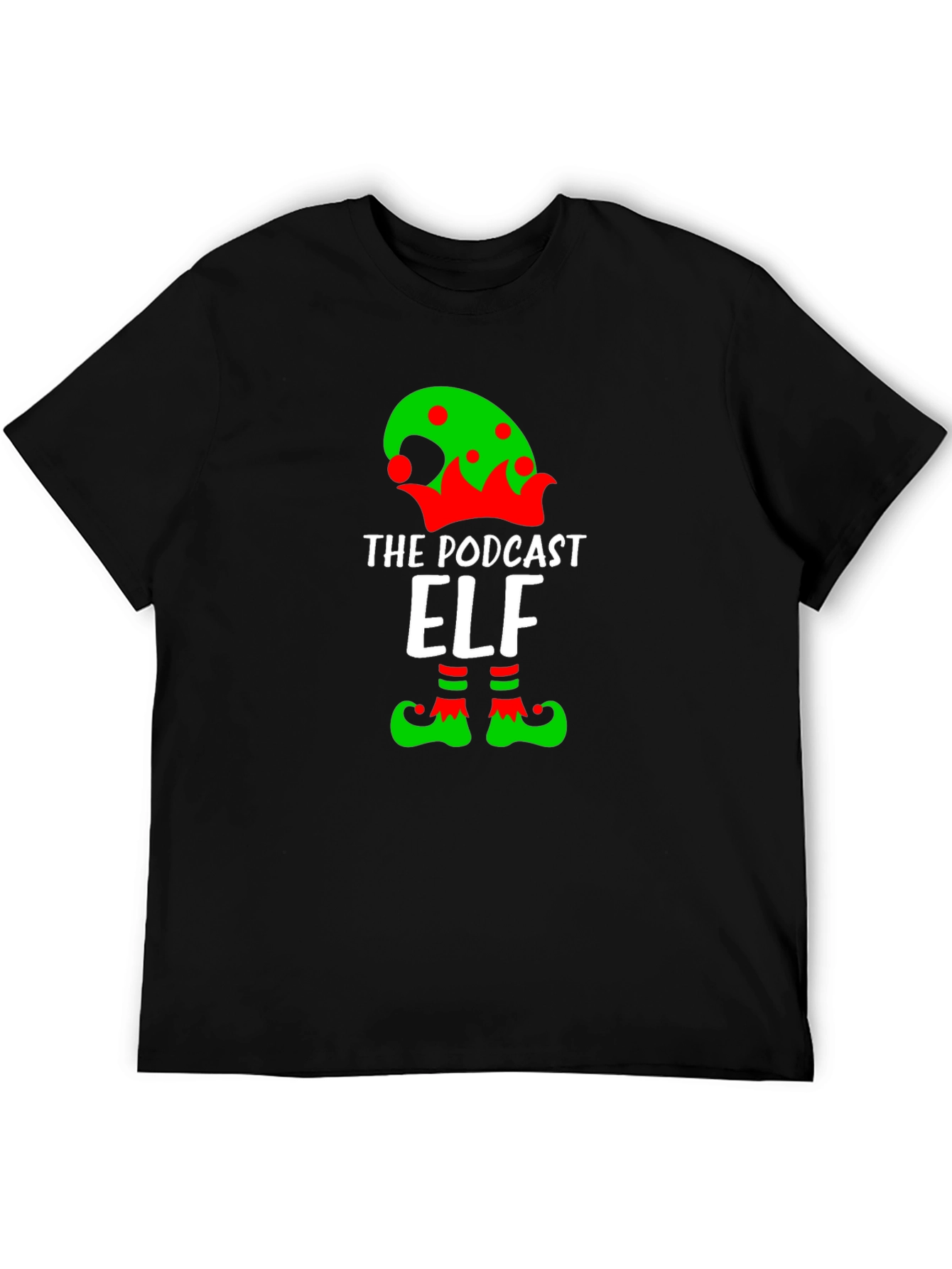 Black Podcast Elf Graphic T-Shirt view 5