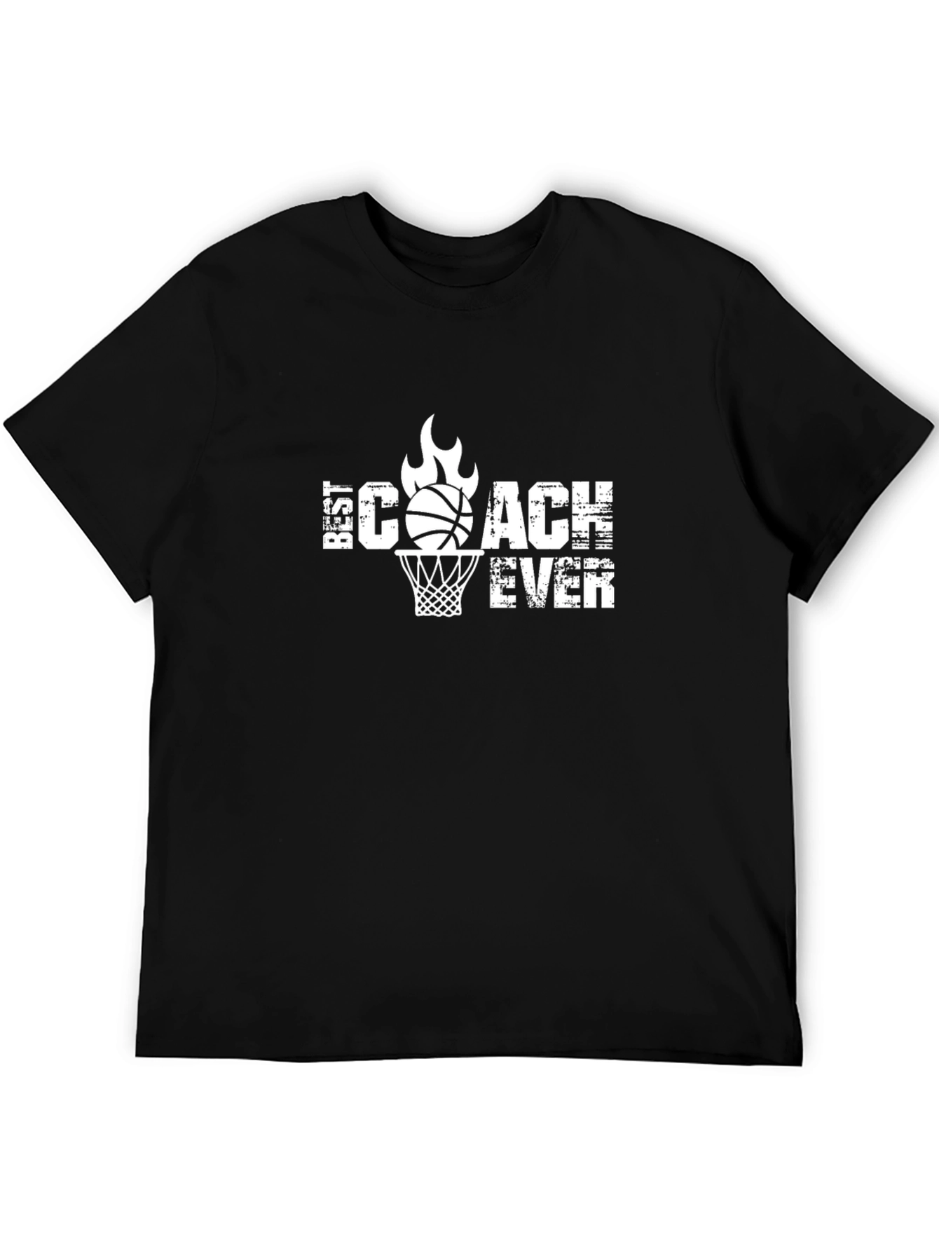 Black Best Coach Ever Basketball T-Shirt view 5