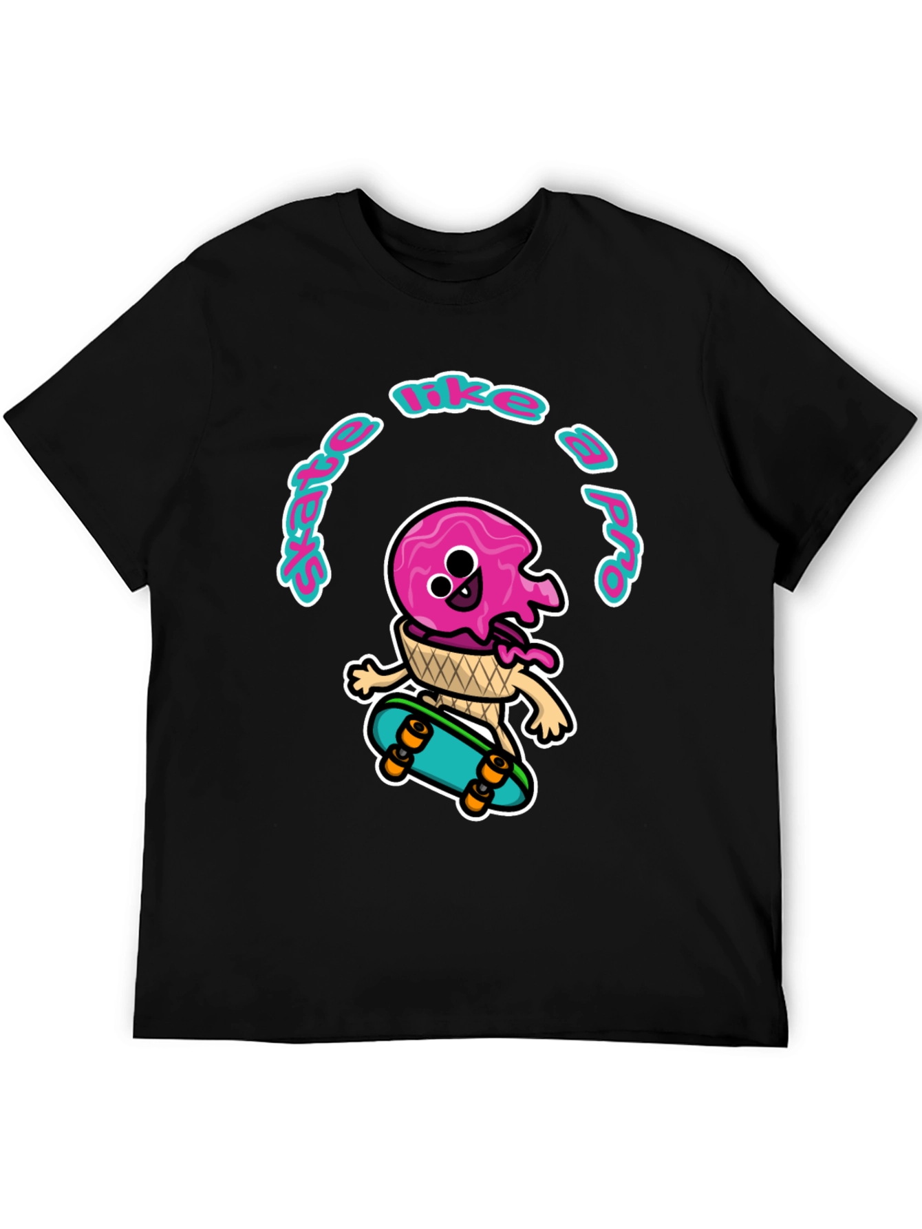 Black Skate Like a Pro Ice Cream T-Shirt view 5