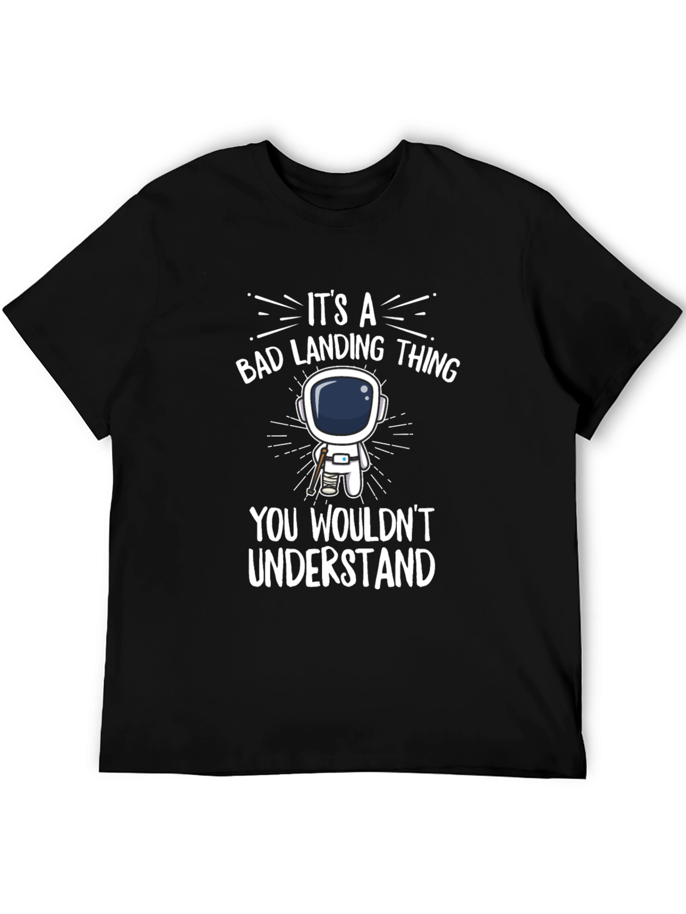 Black Bad Landing Thing Astronaut T-Shirt view 5