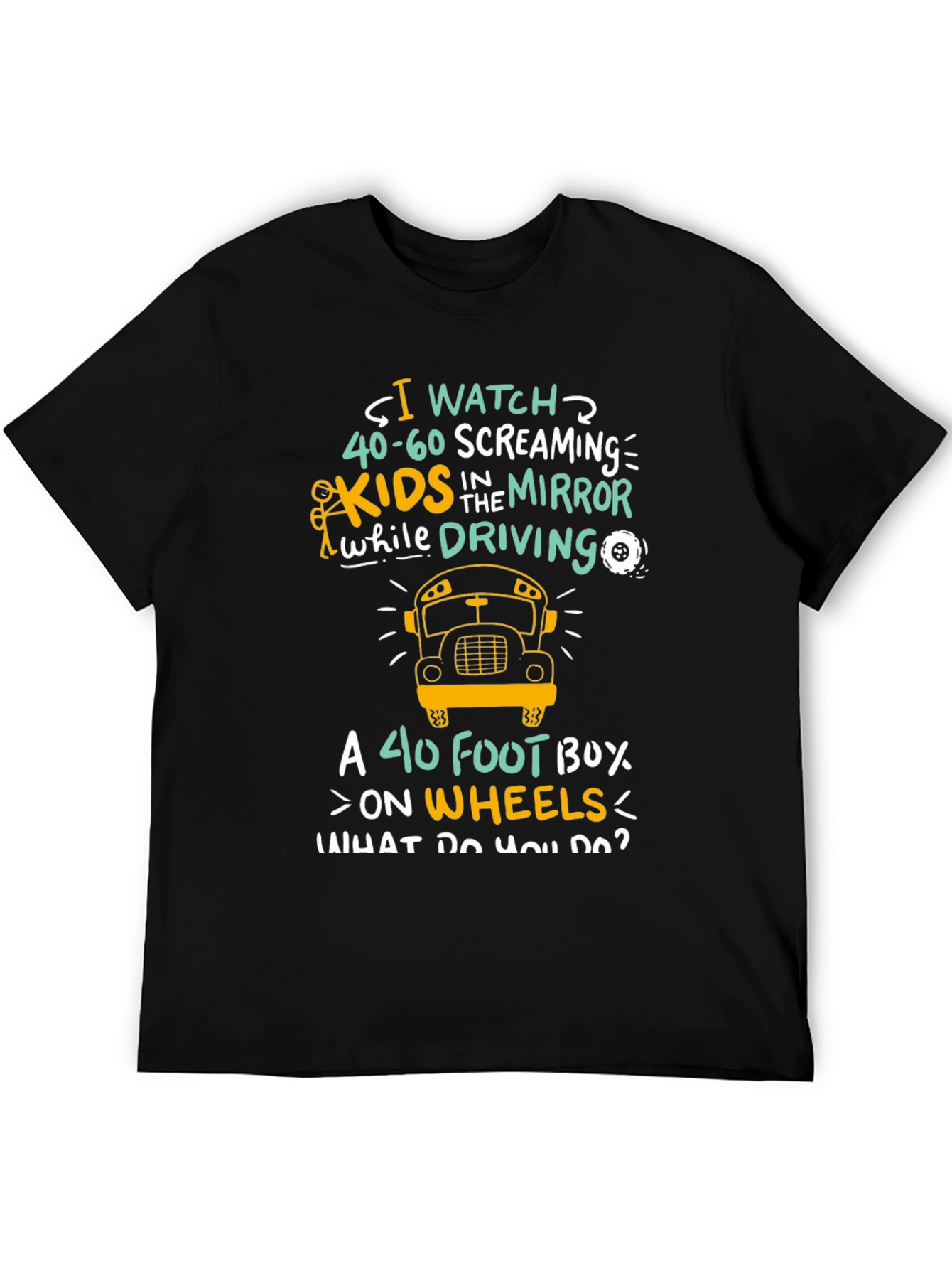 Black Funny School Bus Driver T-Shirt view 5