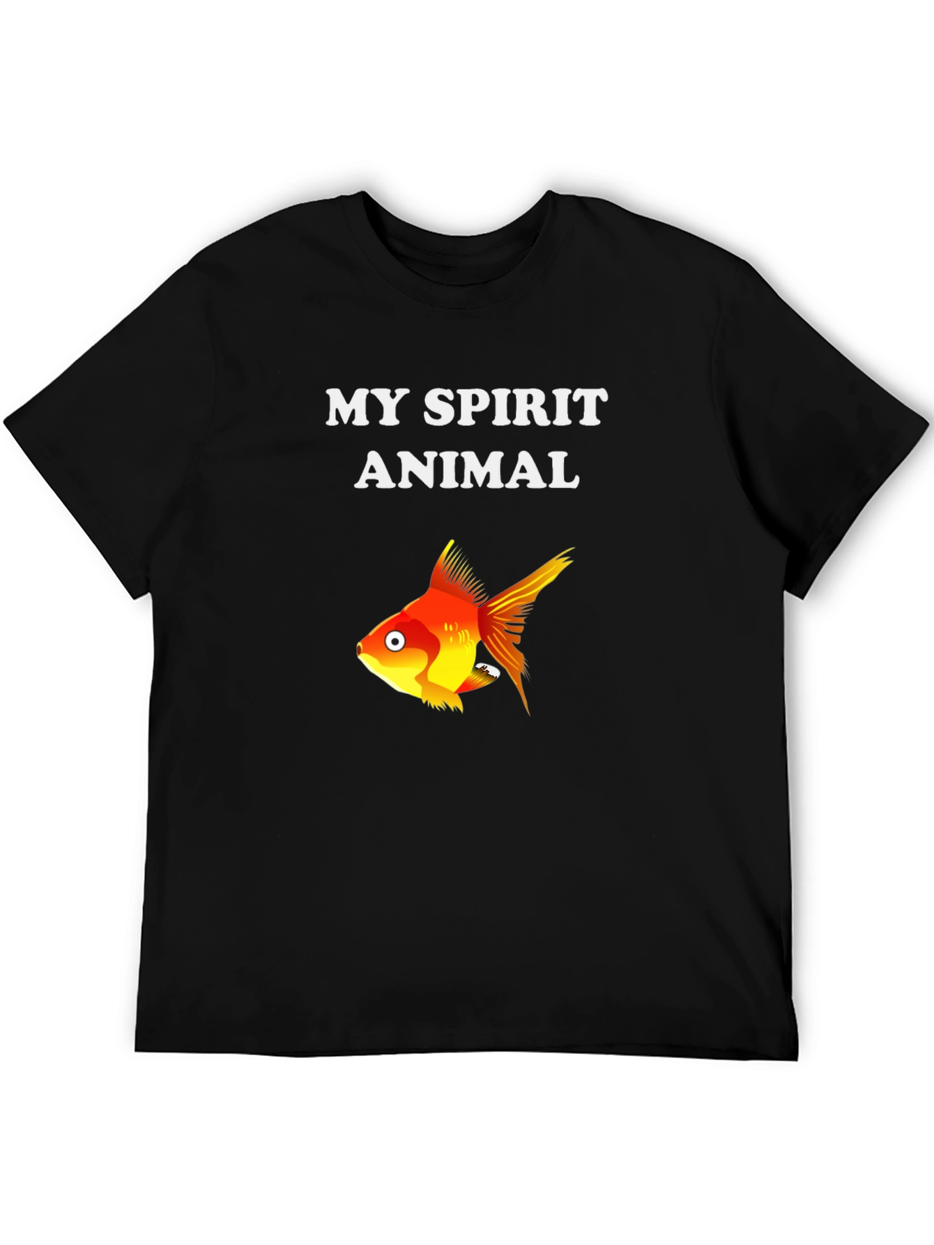 Black My Spirit Animal Goldfish Graphic Tee - Soft Cotton Blend view 5