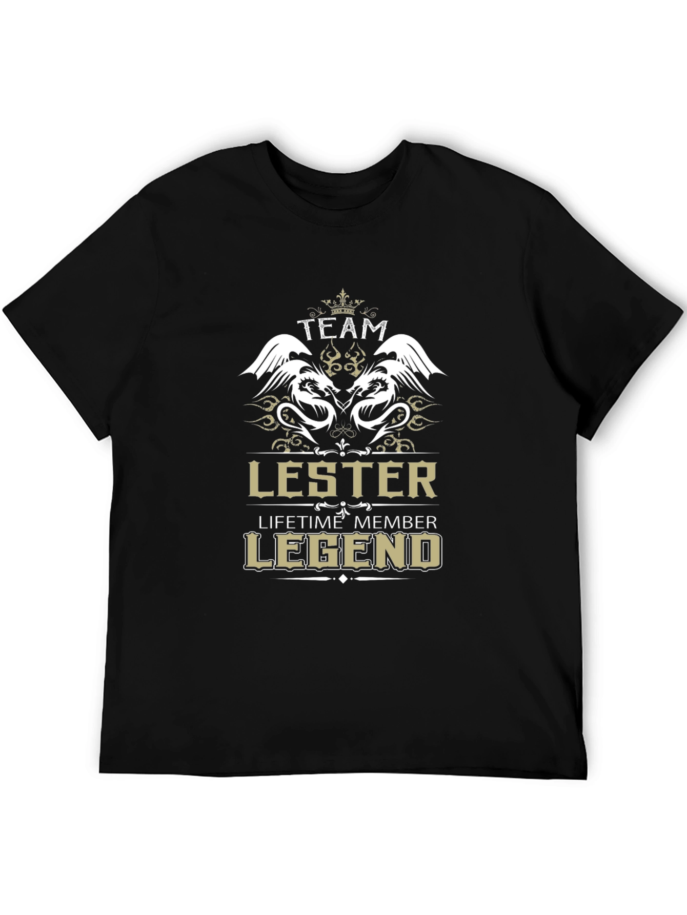 Black Lester Team Legend T-Shirt - Lifetime Member Design view 5