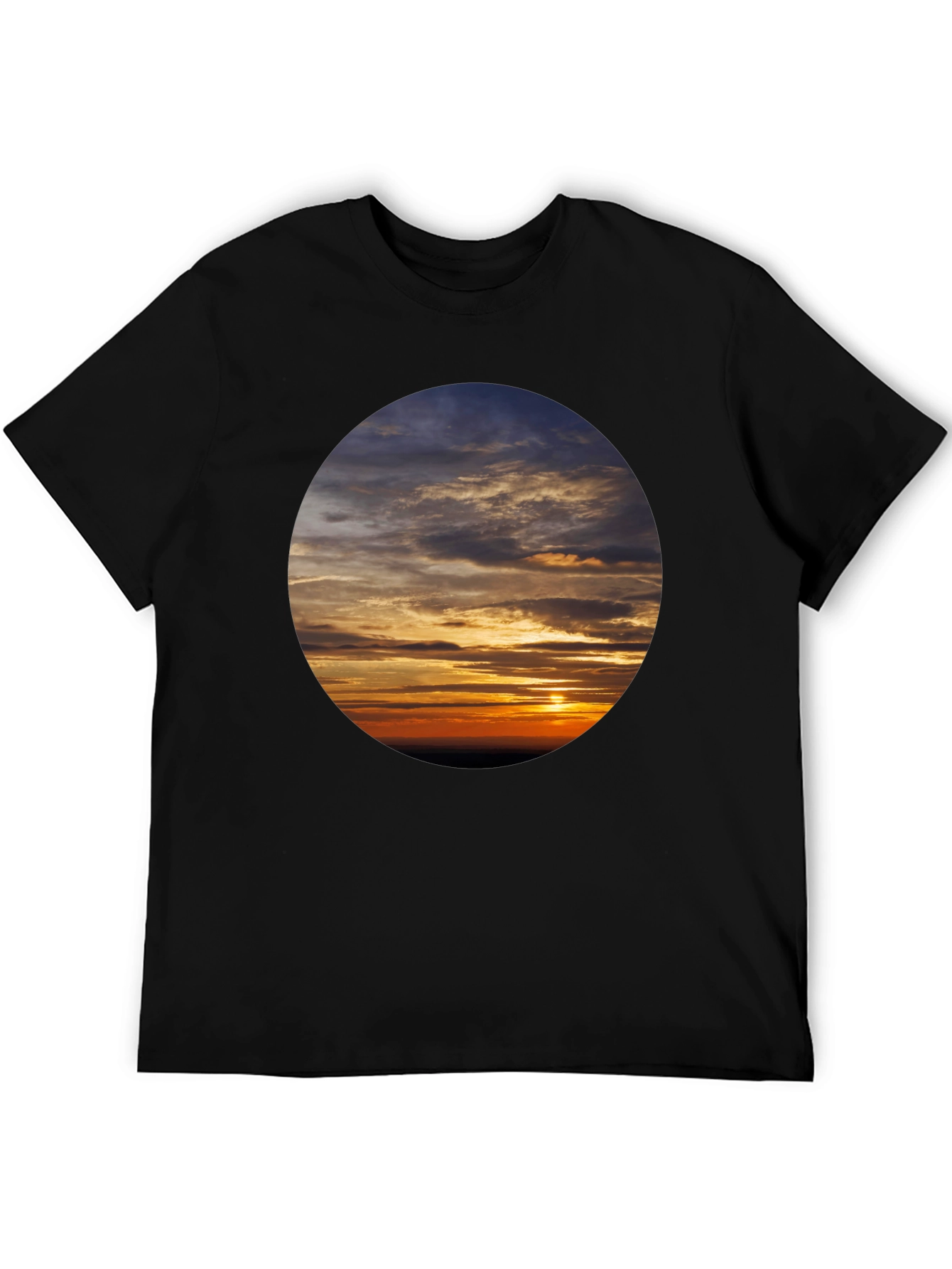 Black Sunset Sky Graphic Tee - Soft Cotton Casual Shirt view 5
