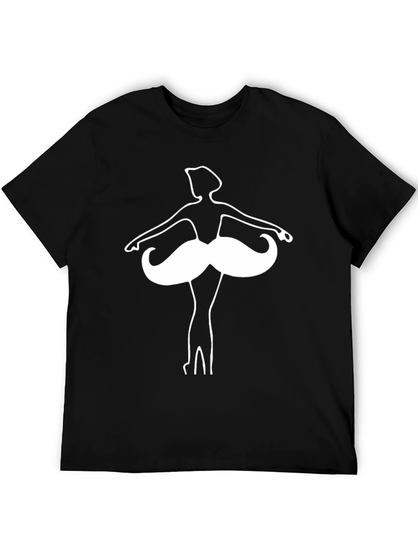Black Ballerina Mustache Graphic Tee - Quirky Humor T-Shirt view 5