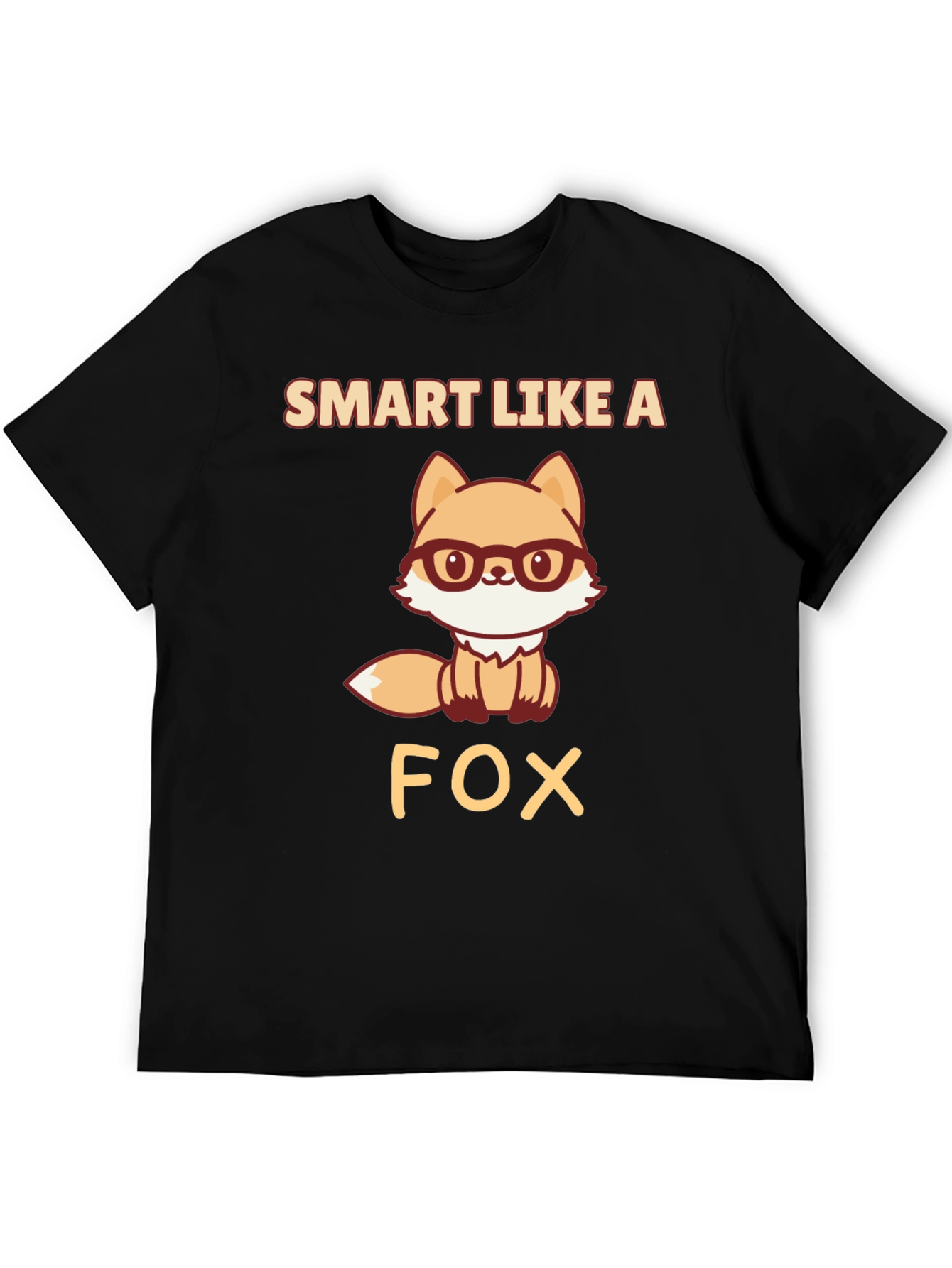 Black Smart Like A Fox T-Shirt, Geeky Animal Tee view 5
