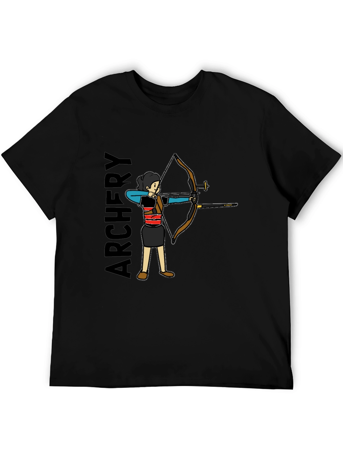 Black Archery T-Shirt - Black Cotton Tee for Archer view 5