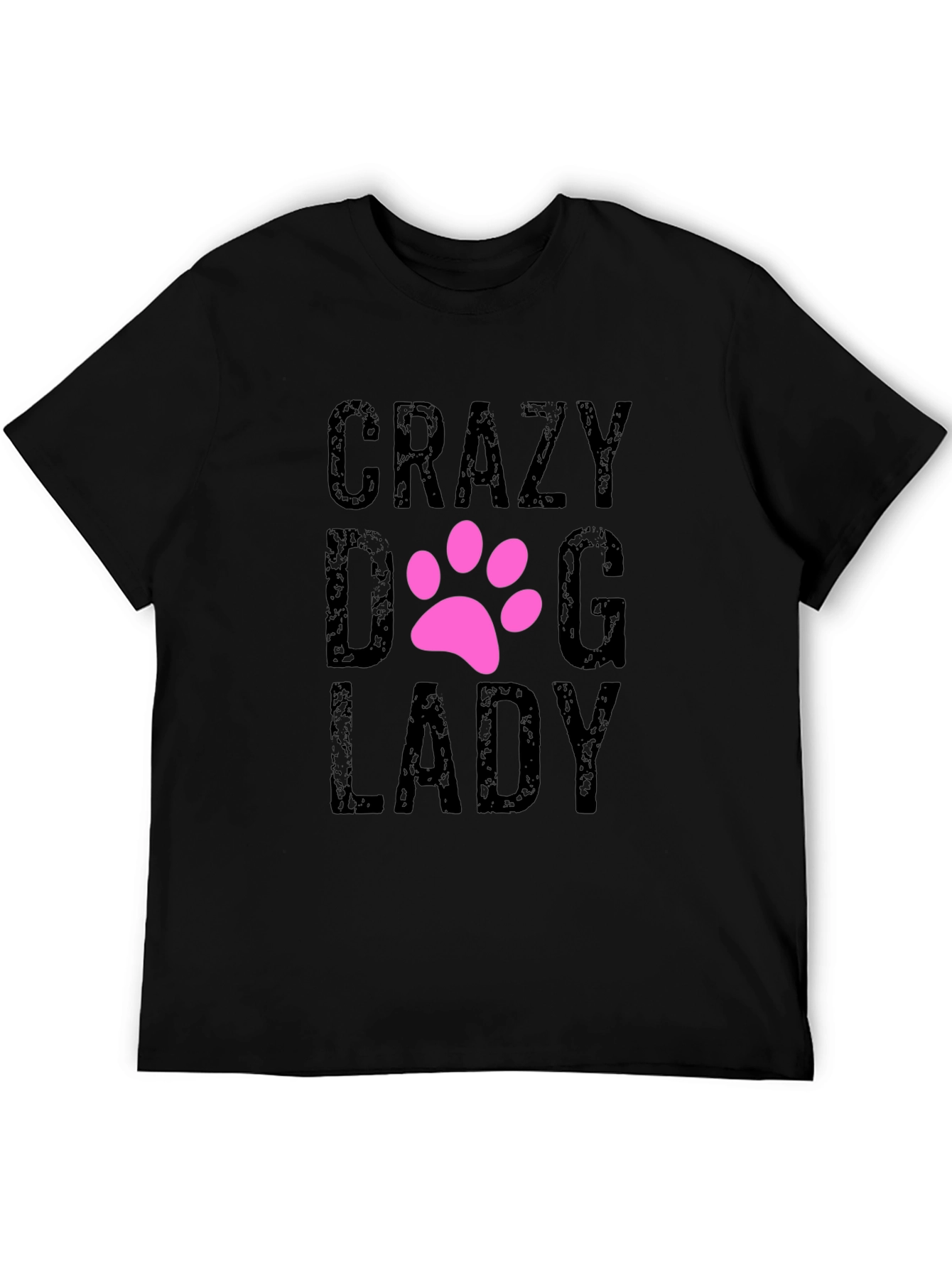 Black Crazy Dog Lady T-Shirt - Cute Pet Lover Tee view 5