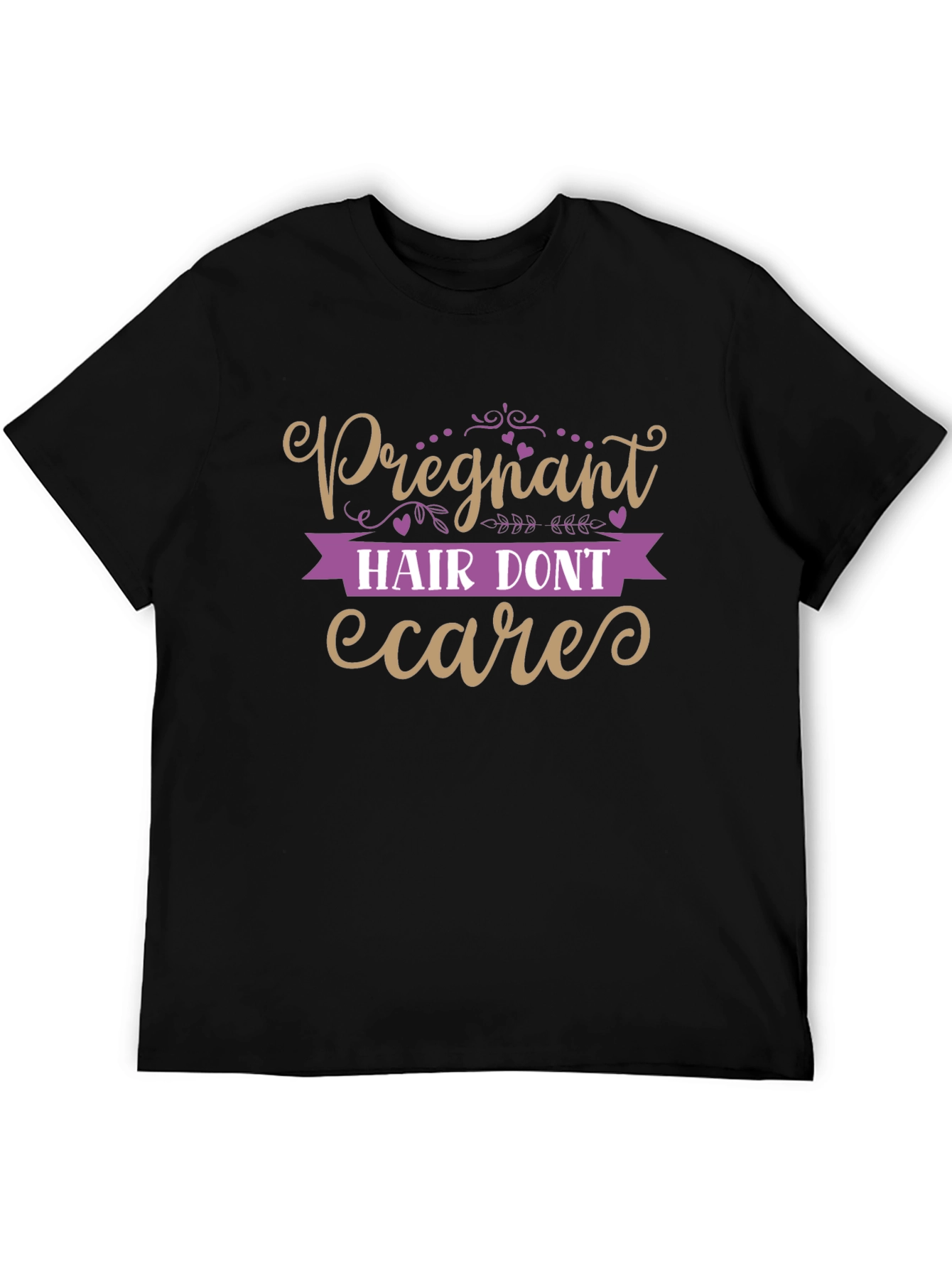 Black Pregnant Hair Don't Care T-Shirt view 5