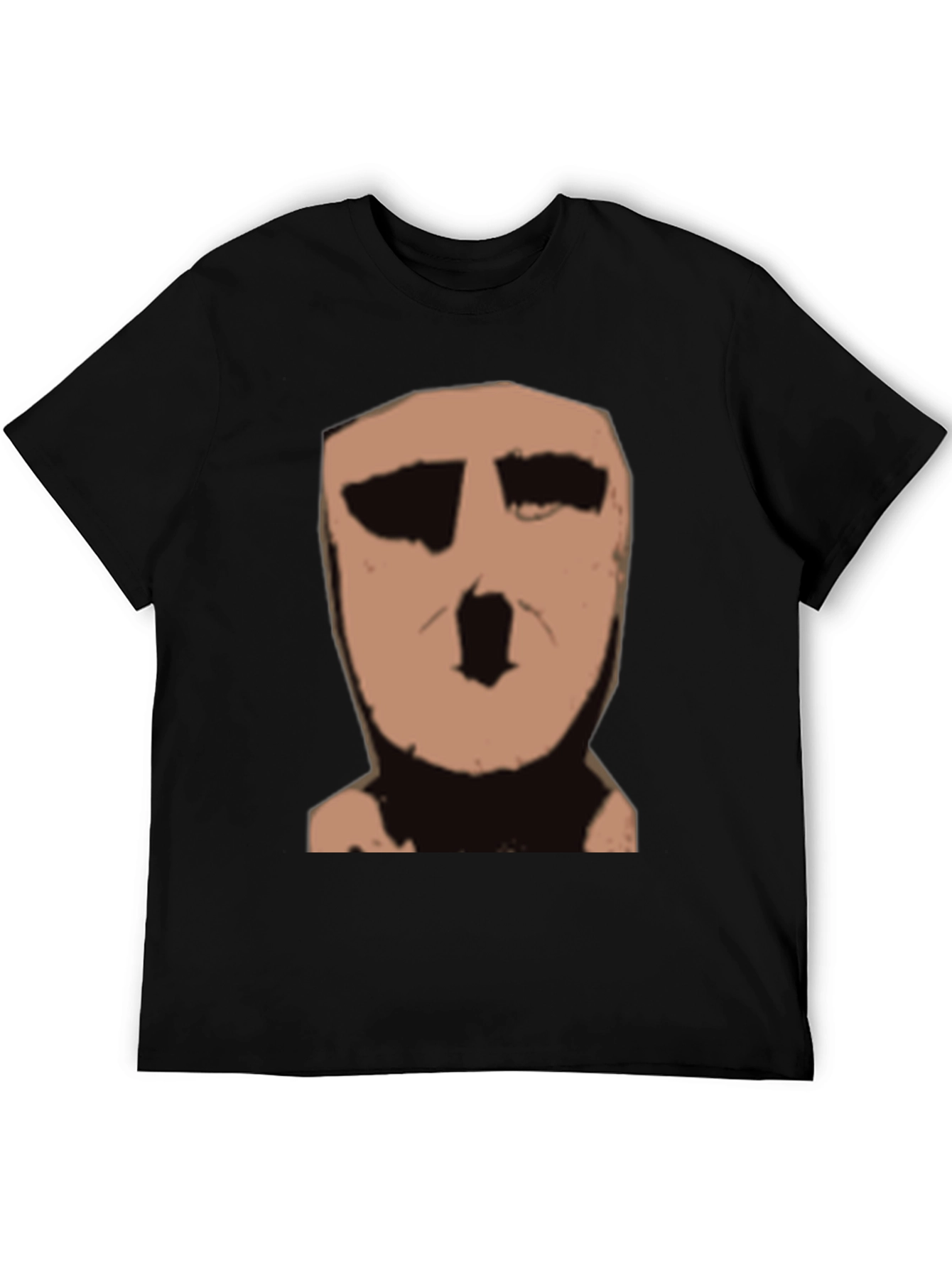 Black Abstract Face Graphic Black T-Shirt view 5