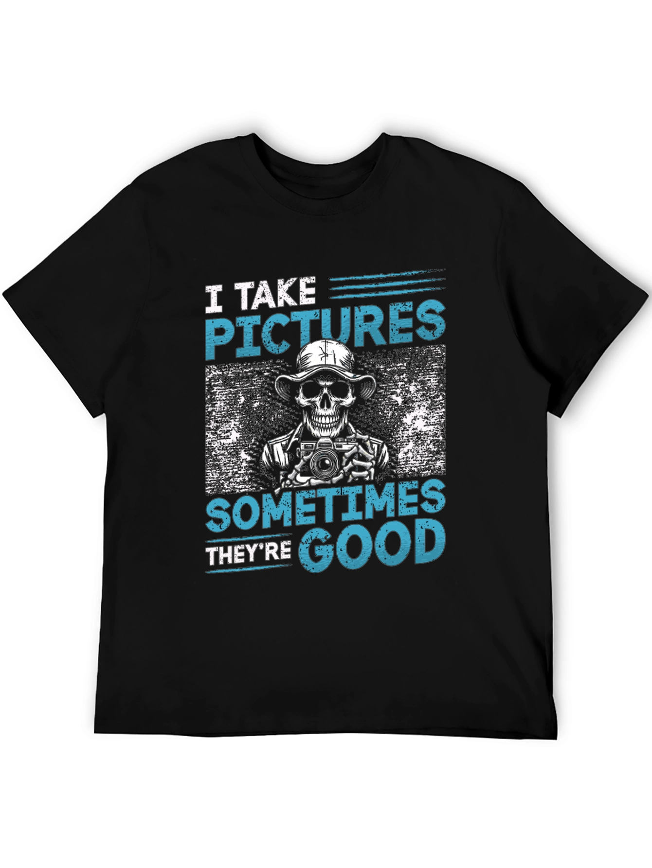 Black Funny Photographer Skeleton Graphic T-Shirt view 5