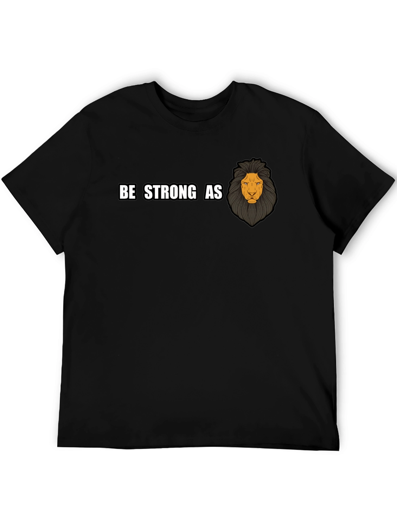 Black Be Strong As Lion Graphic T-Shirt view 5